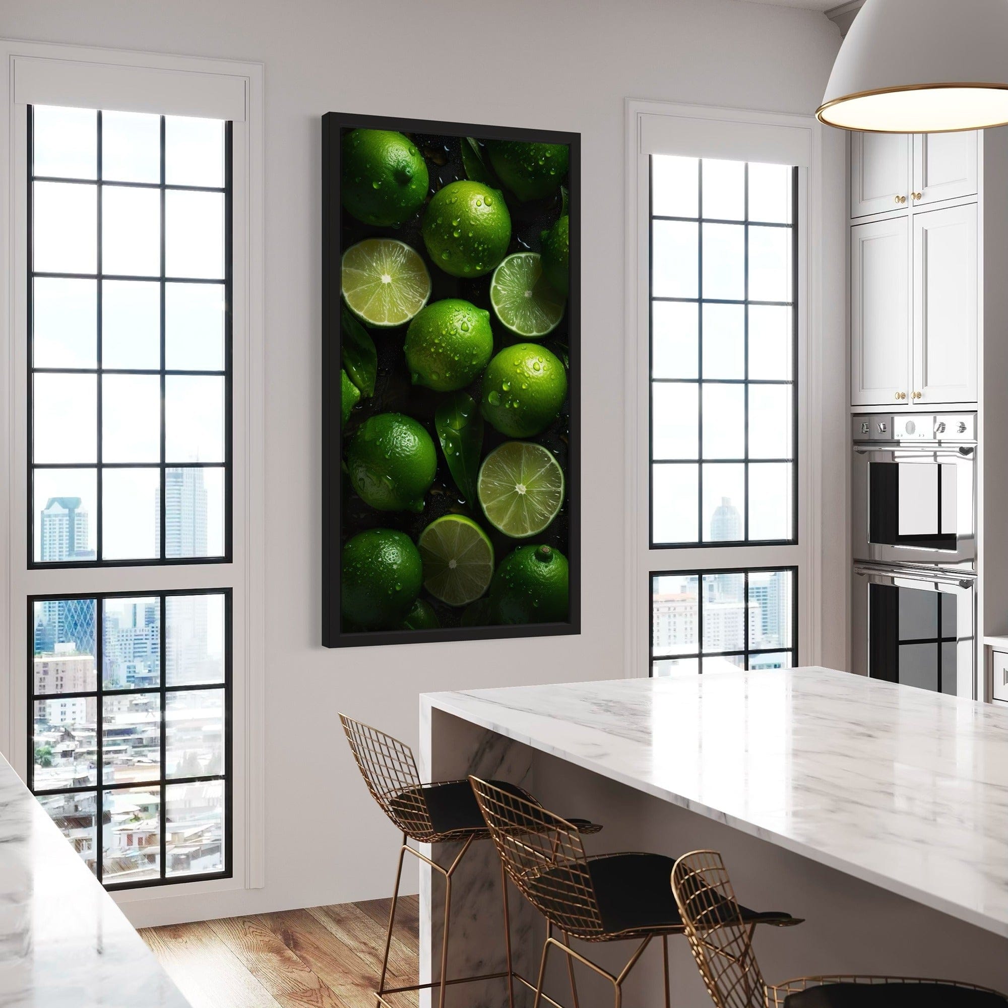 vibrant green fruit wall art