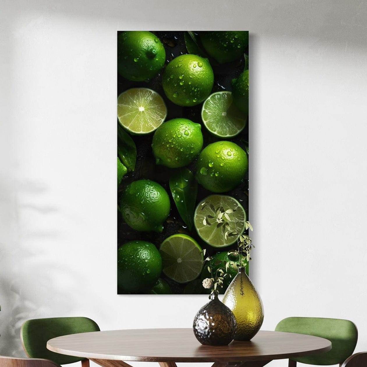 sliced limes kitchen canvas