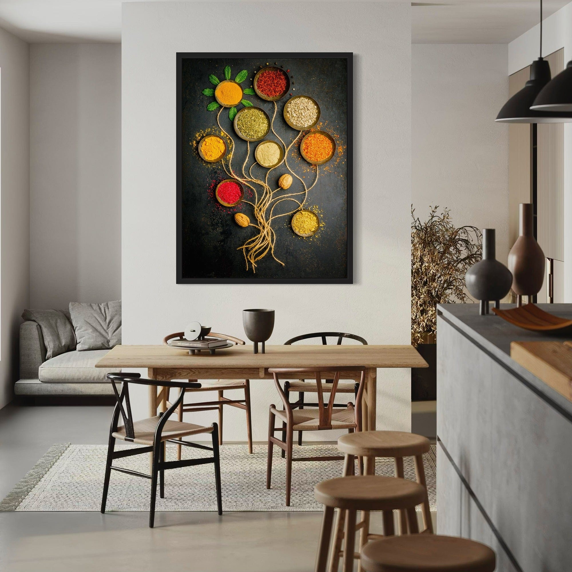 Gourmet cooking spices canvas wall art