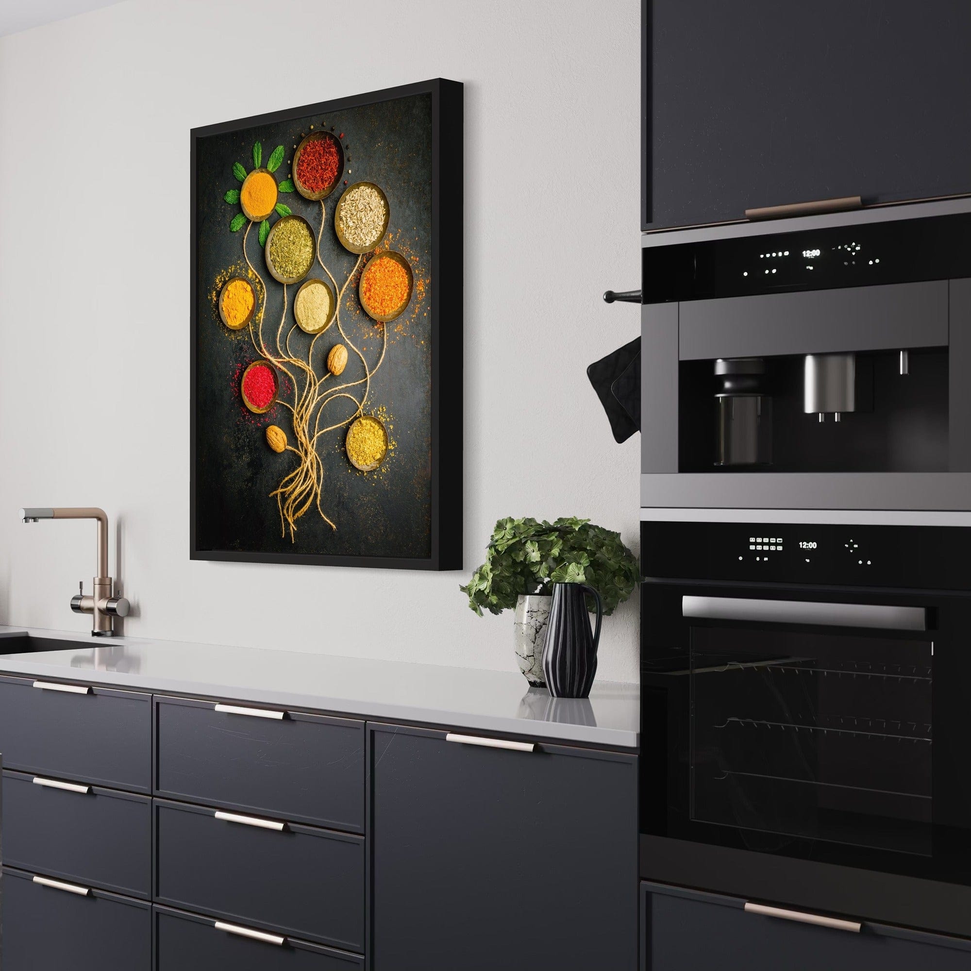 Vibrant spice palette food art poster