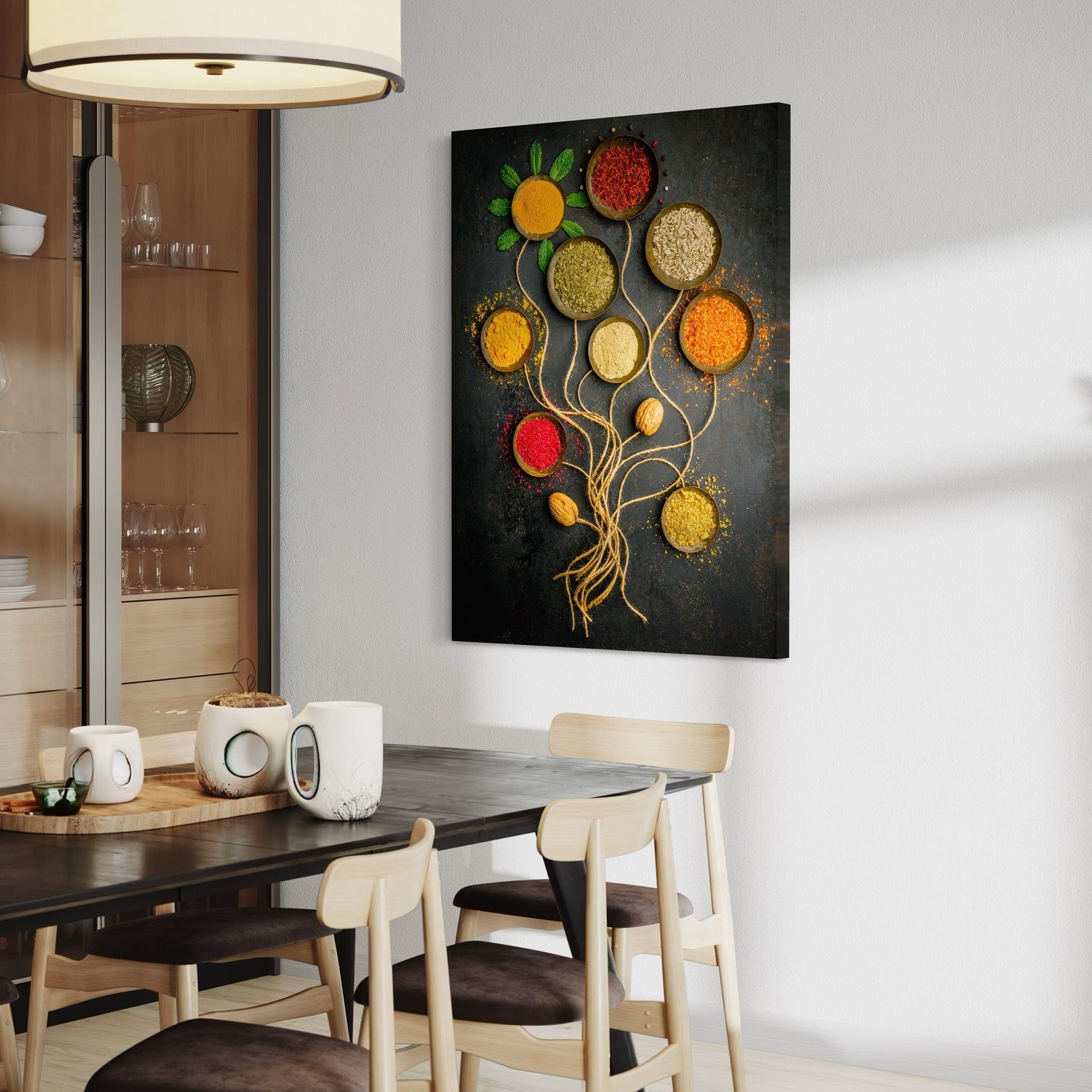 Contemporary kitchen canvas bright spices