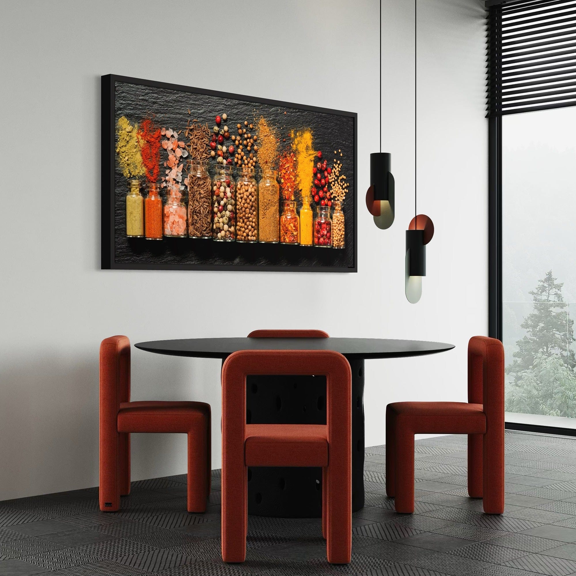 Herb and spice assortment kitchen wall picture