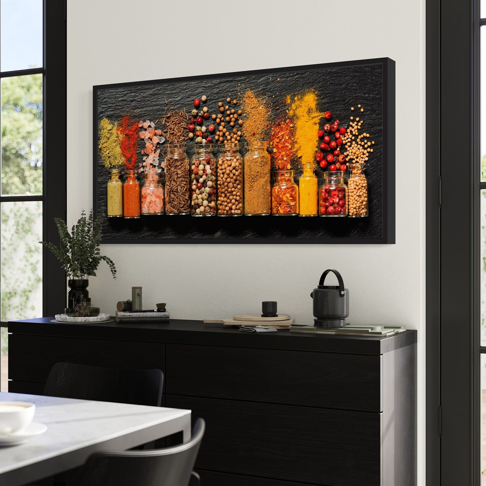 Vibrant spice palette poster for cafe interior