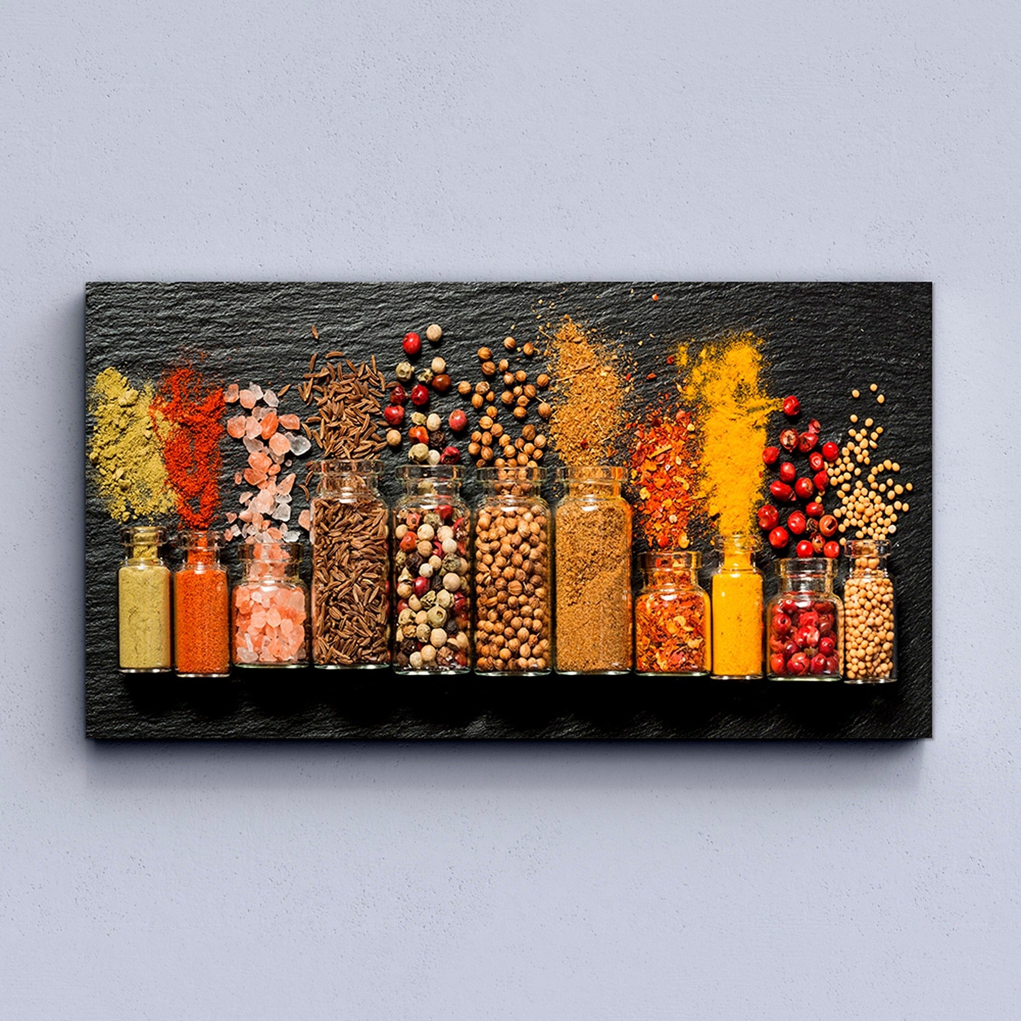 Cozy kitchen canvas with spices and herbs