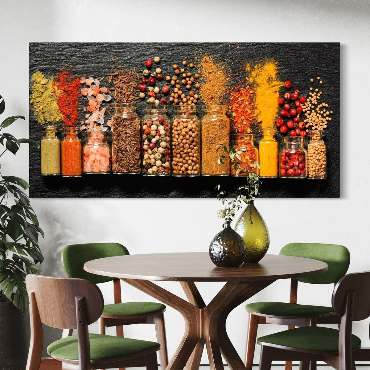 3 panels condiments in the kitchen wall art canvas... Spice Collection Kitchen Canvas Wall Art Print