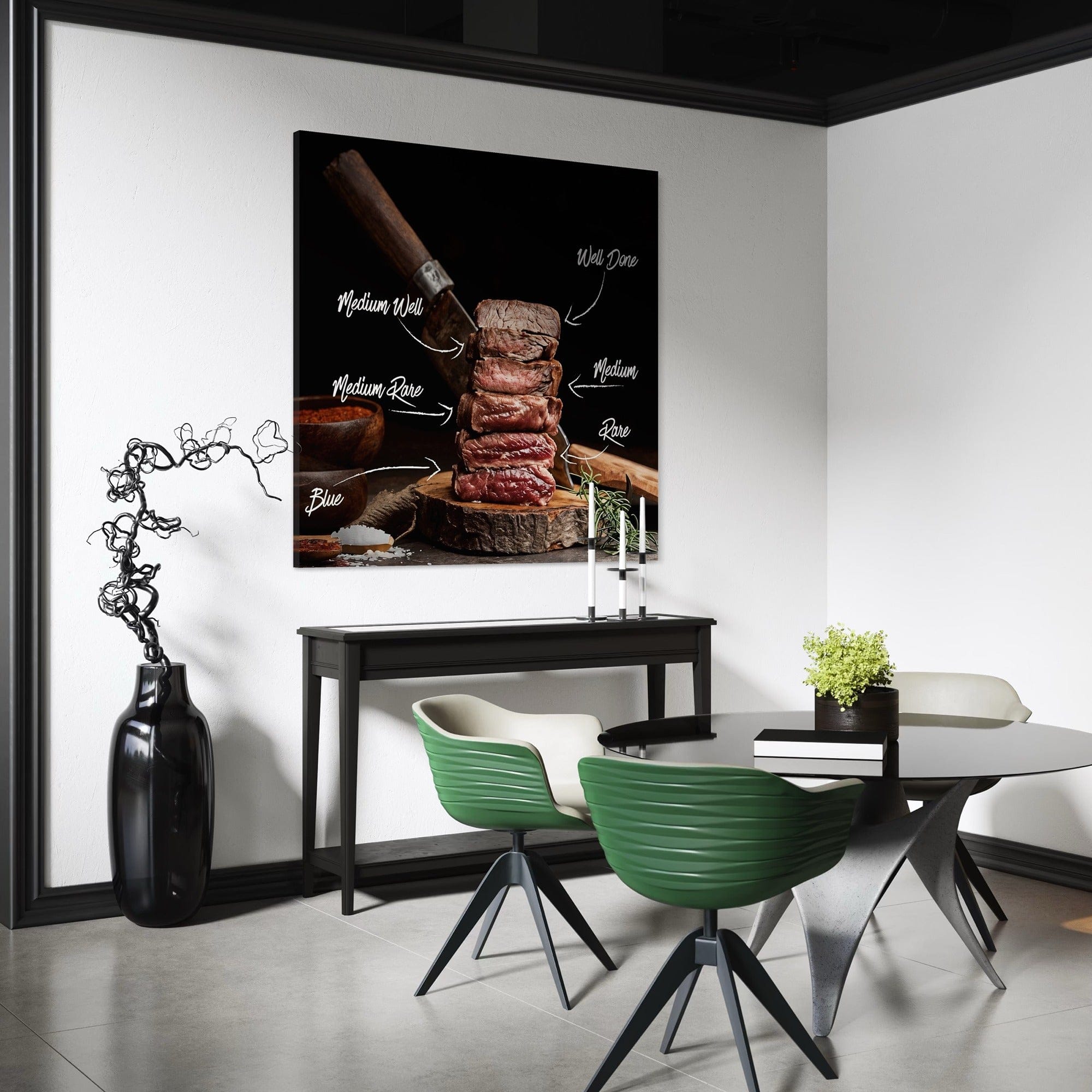 chef cooking guide steak artwork