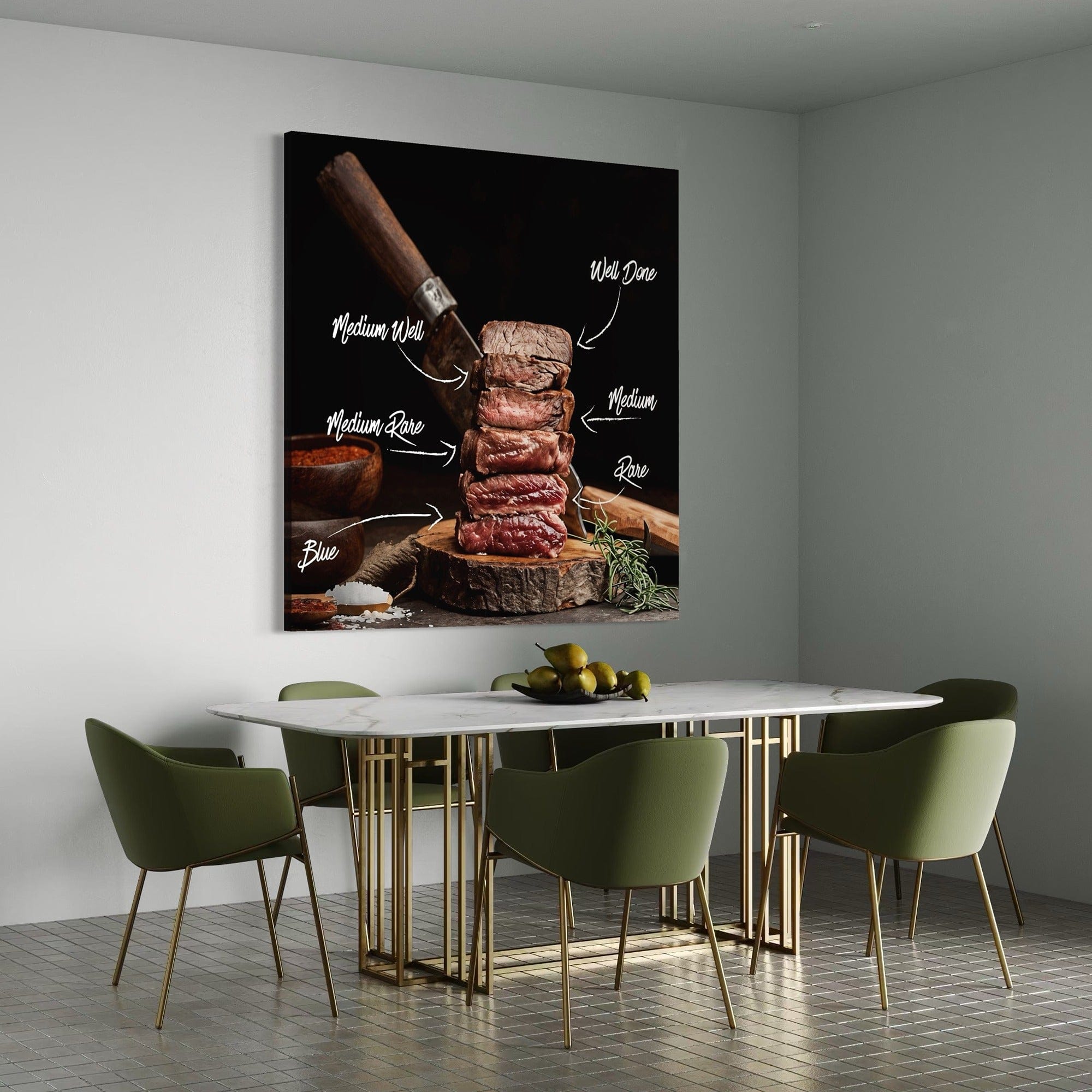 meat doneness levels illustrated canvas