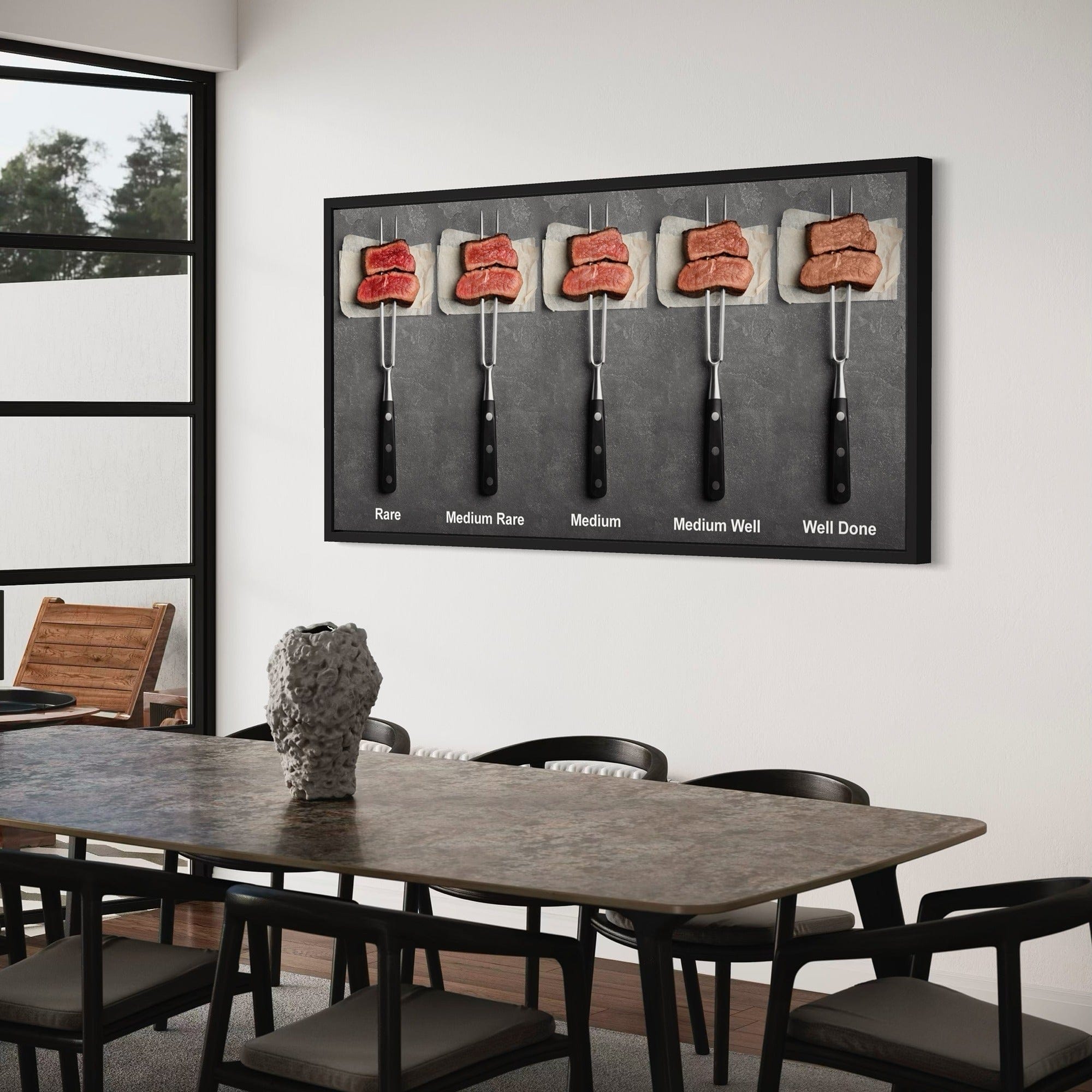 BBQ grill doneness guide wall art for chefs