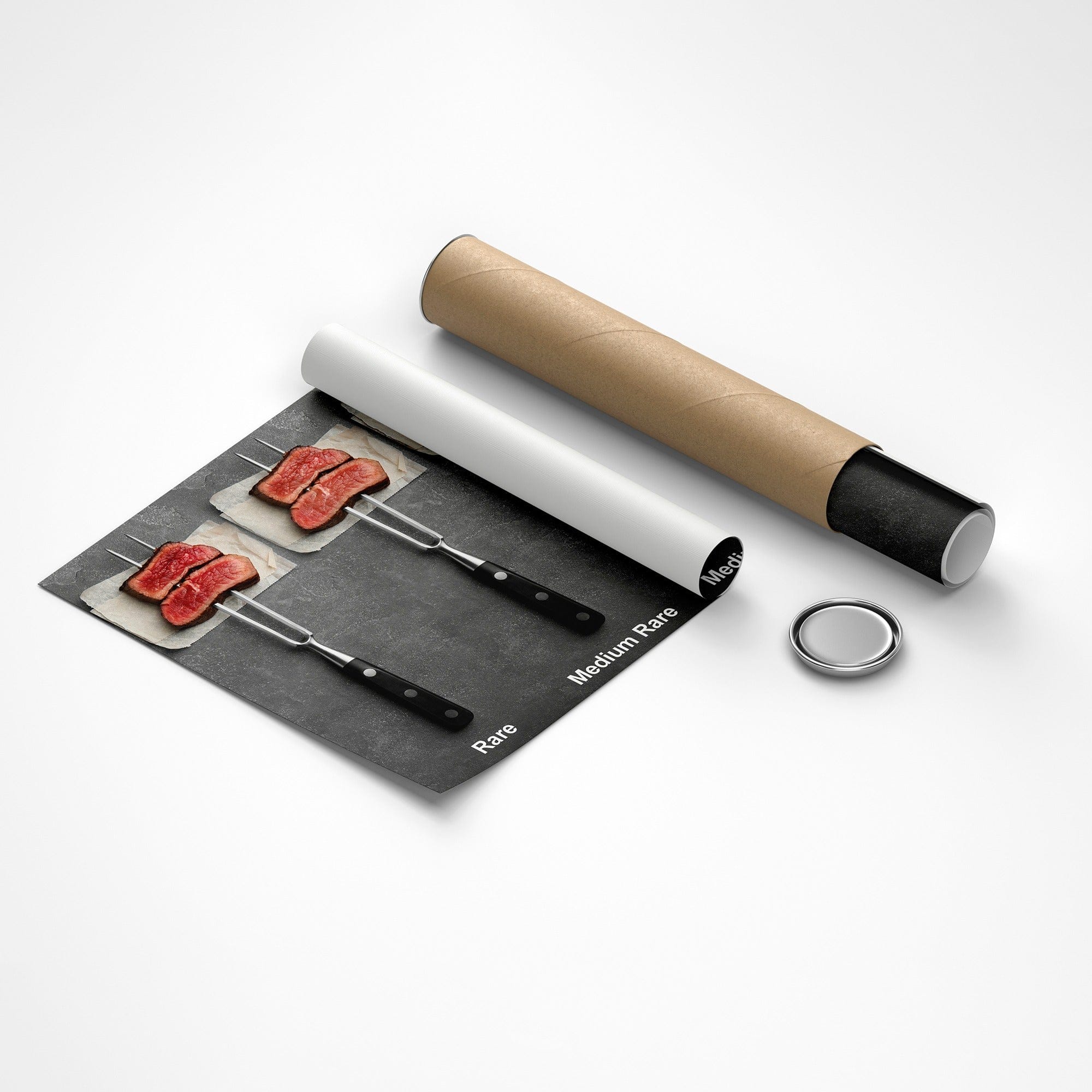 Restaurant wall art steak cooking guide