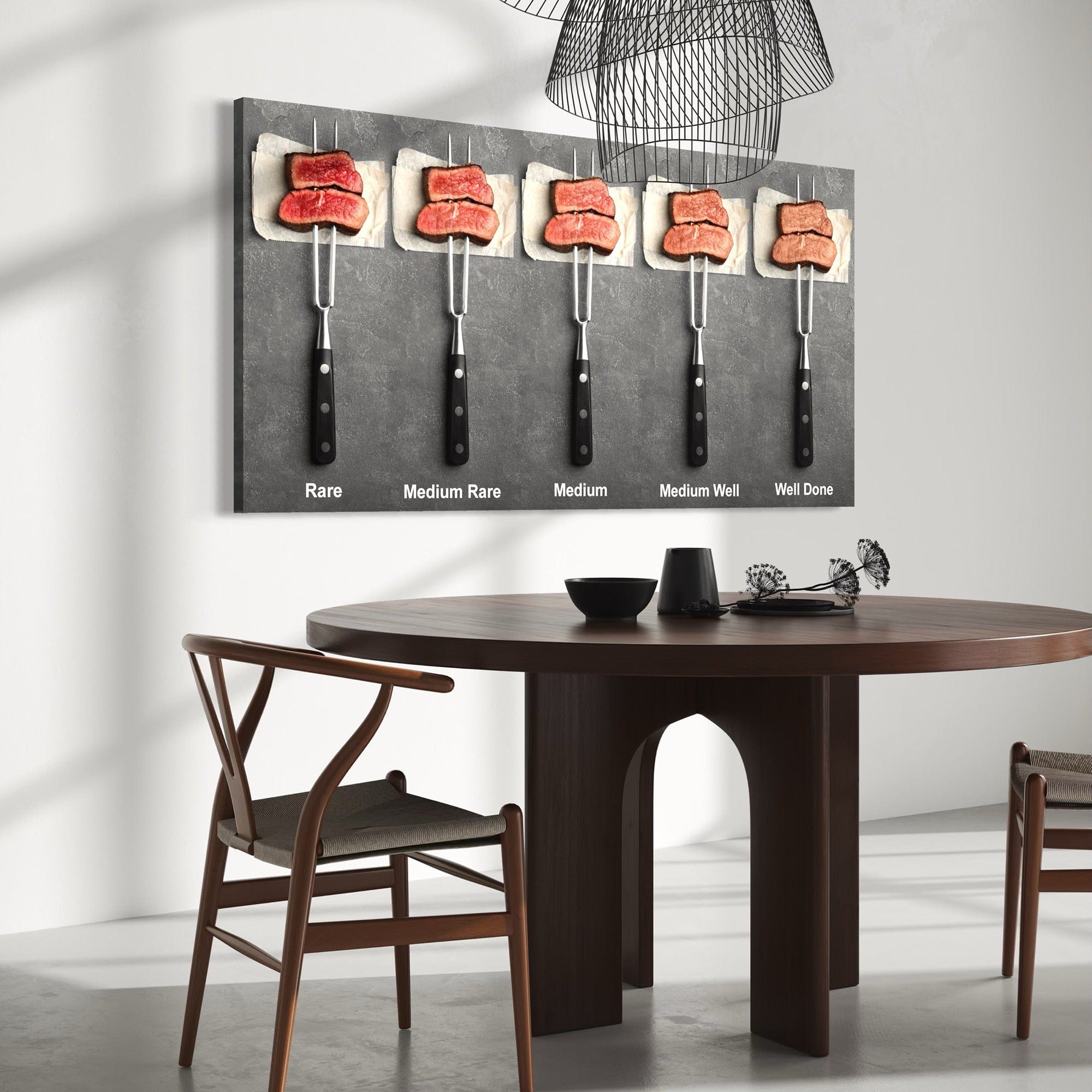 Grilling reference steak doneness wall art