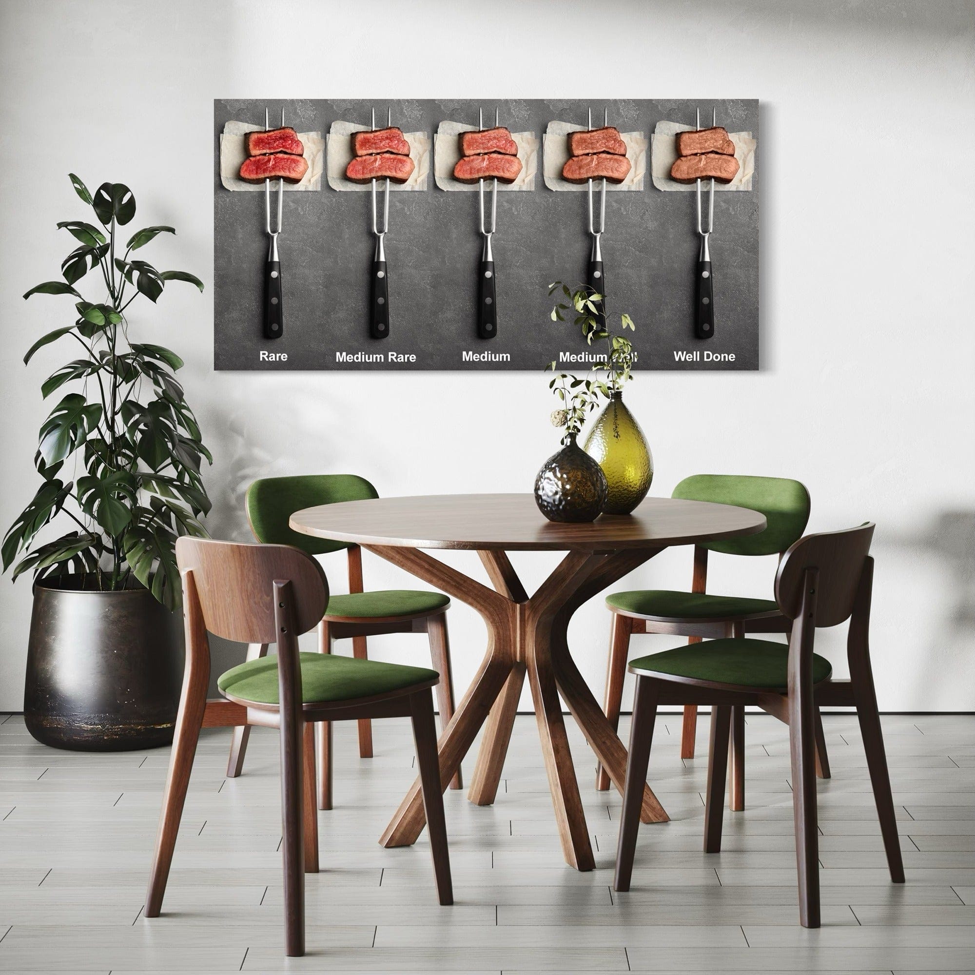Prime steak doneness scale poster for dining room