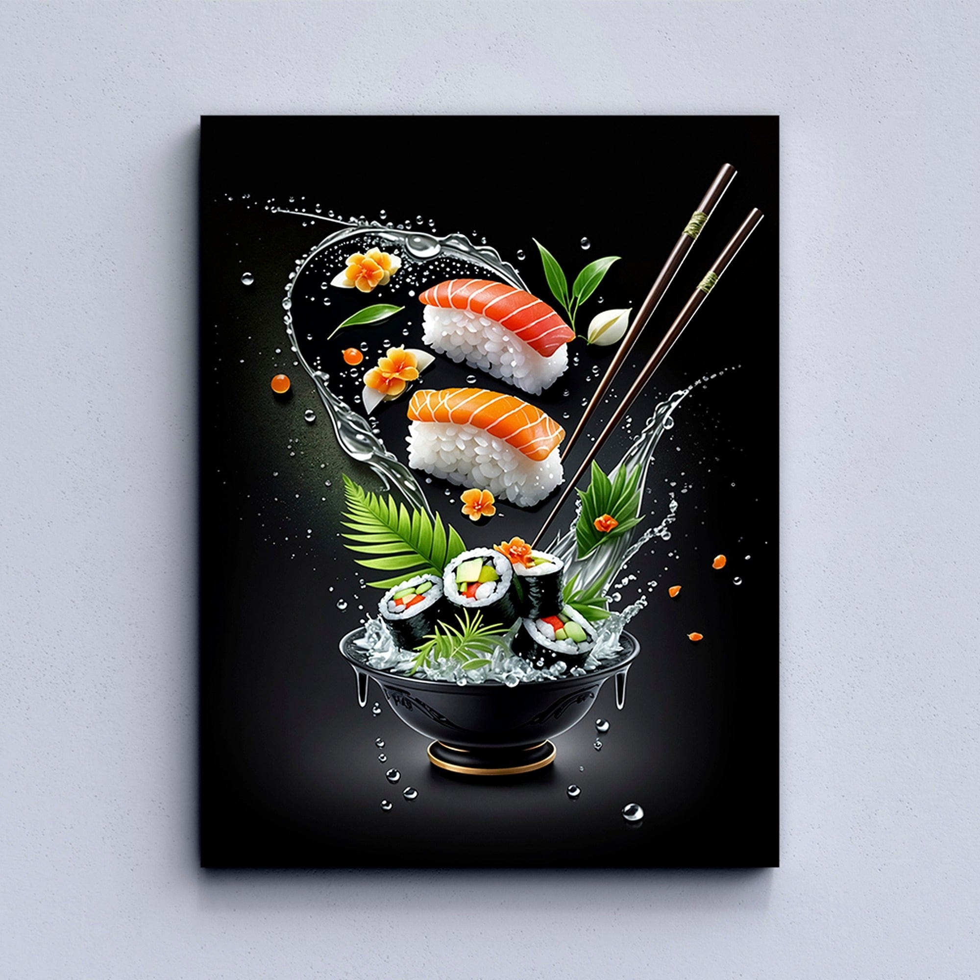 Sushi wall art canvas for kitchen