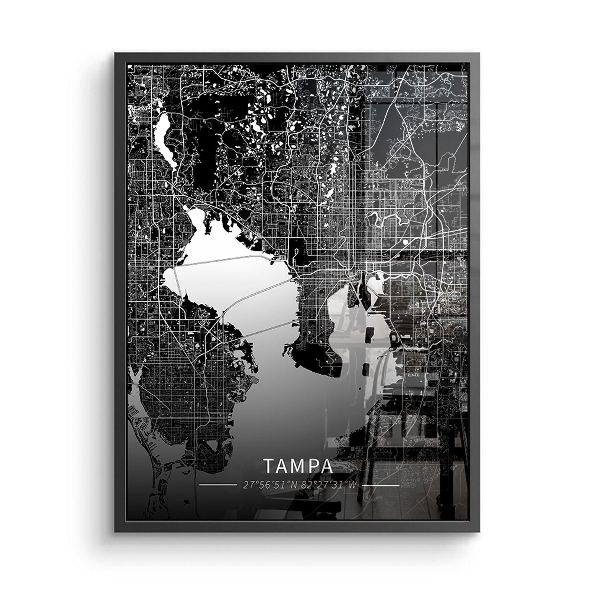 Tampa City Map Canvas