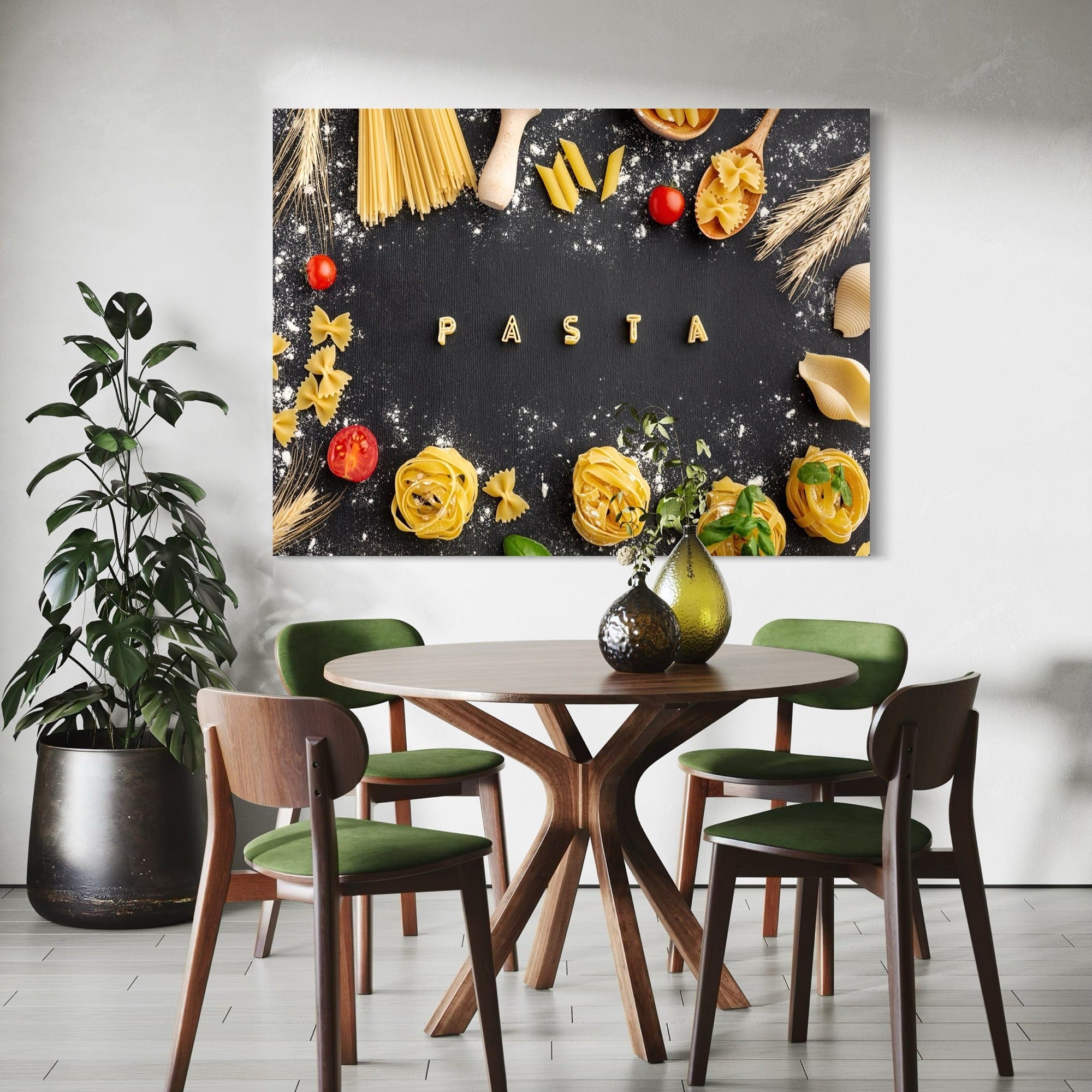 Handmade pasta theme wall art photography style