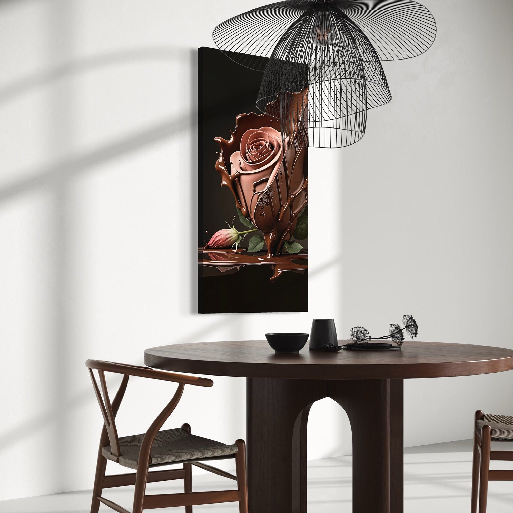 Canvas texture macro on deep black background and cocoa tones