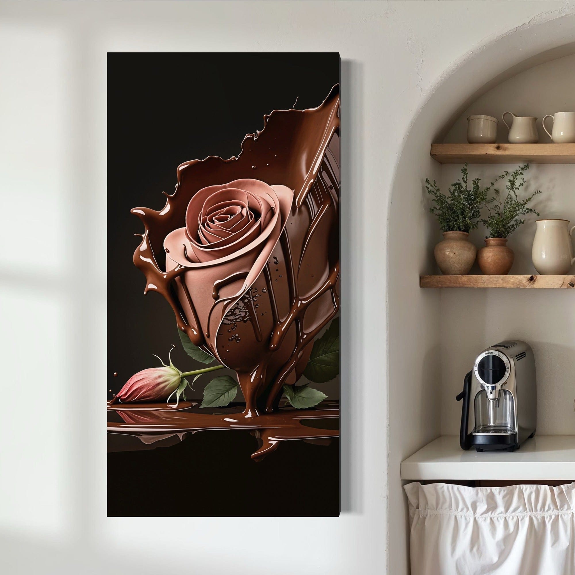 Product set—Chocolate-Dipped Rose canvas with thin black frame