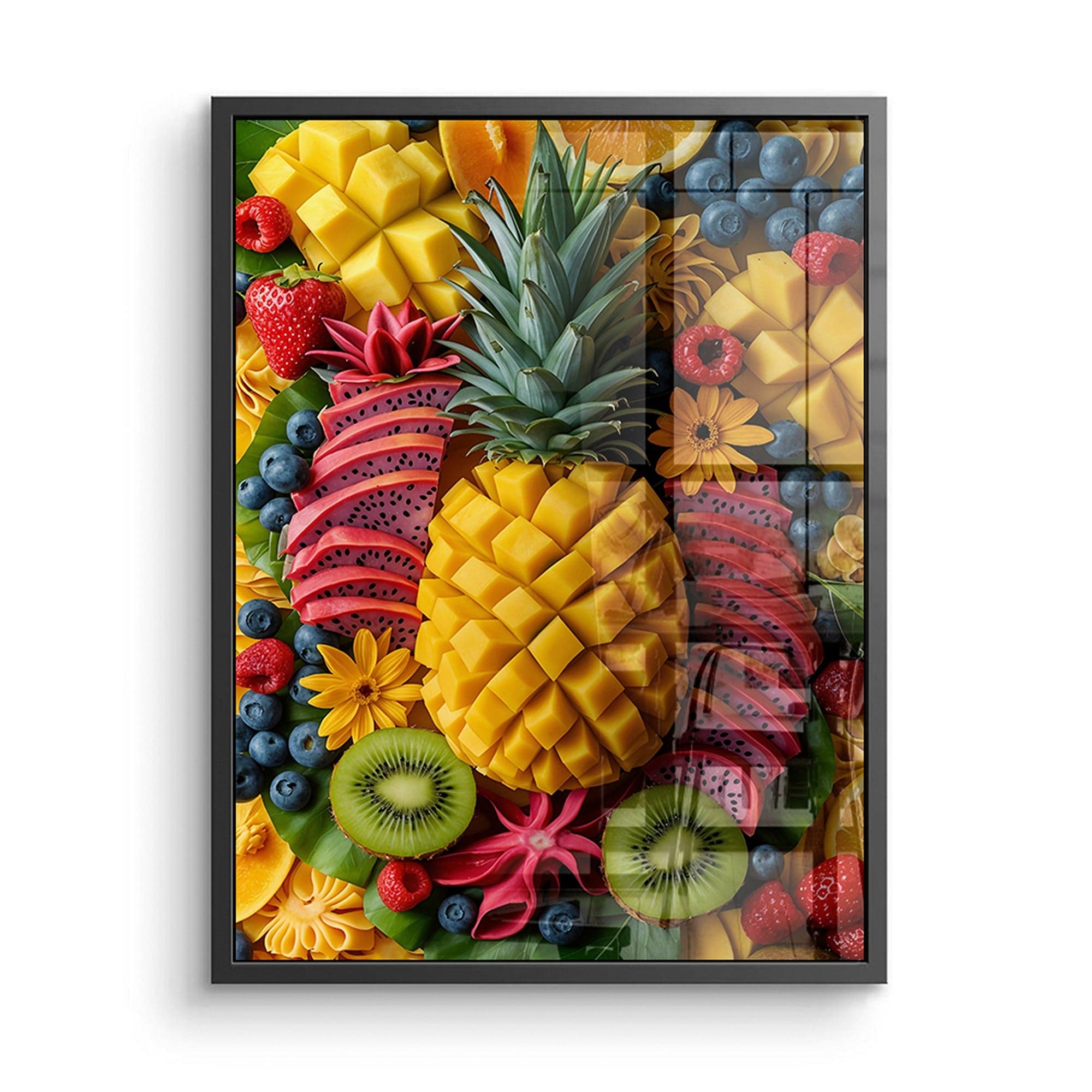 Exotic fruit platter poster for dining room