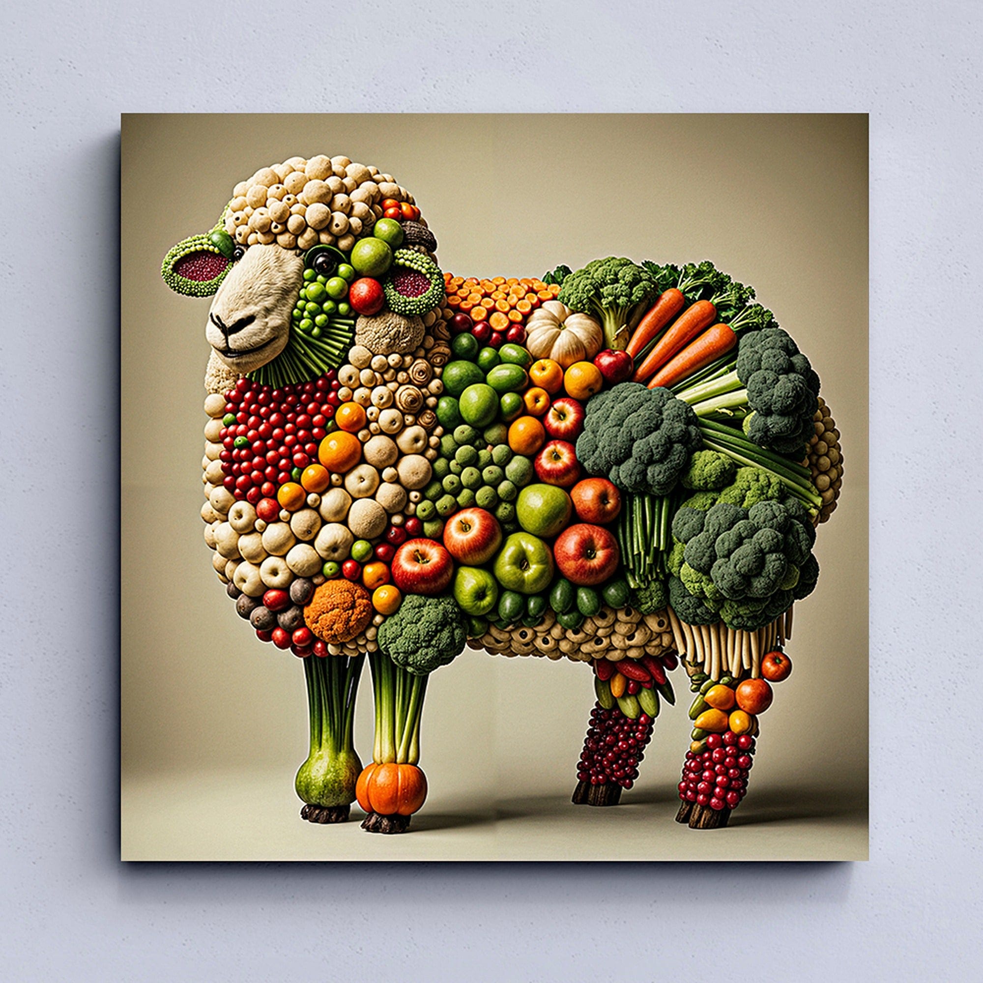 vegetable sheep kitchen canvas