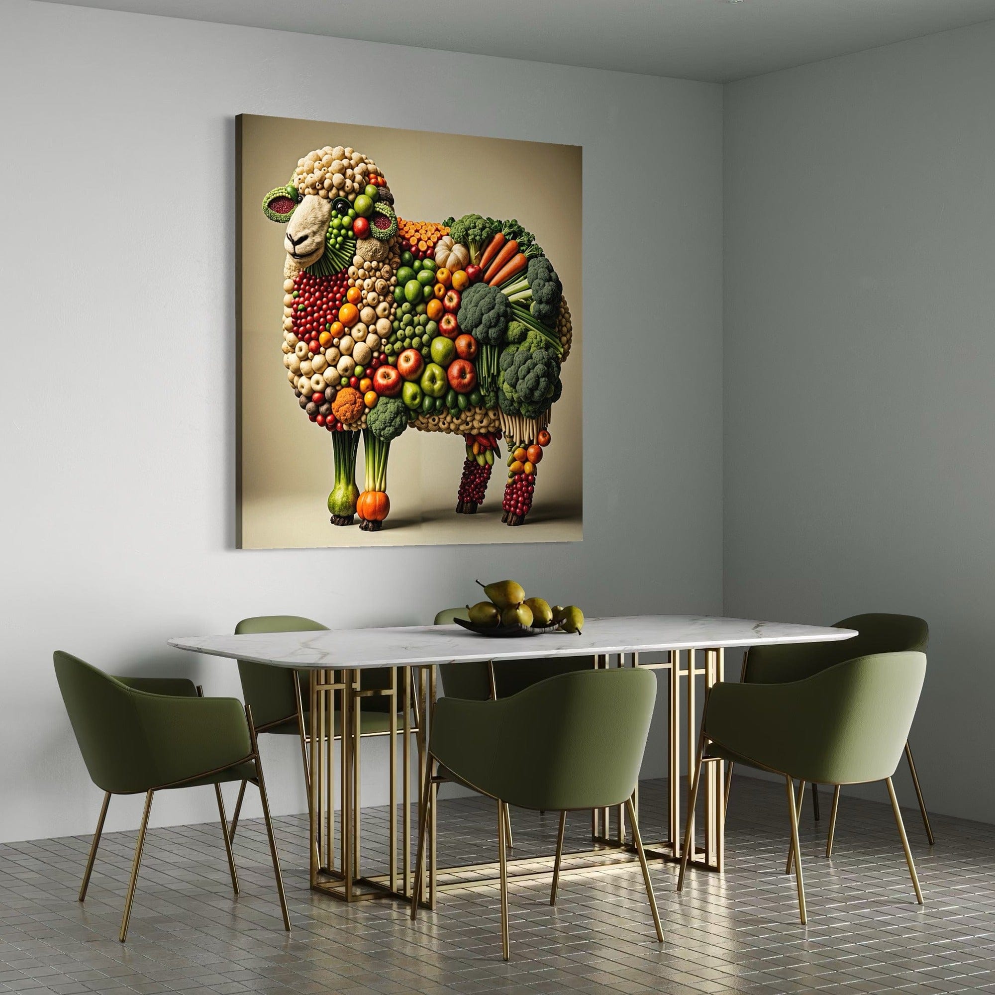 gourmet café wall art vegetables