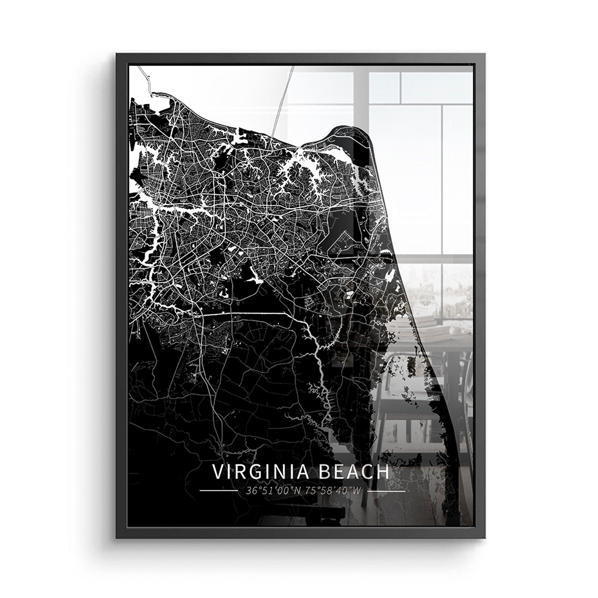 Virginia Beach City Map Canvas