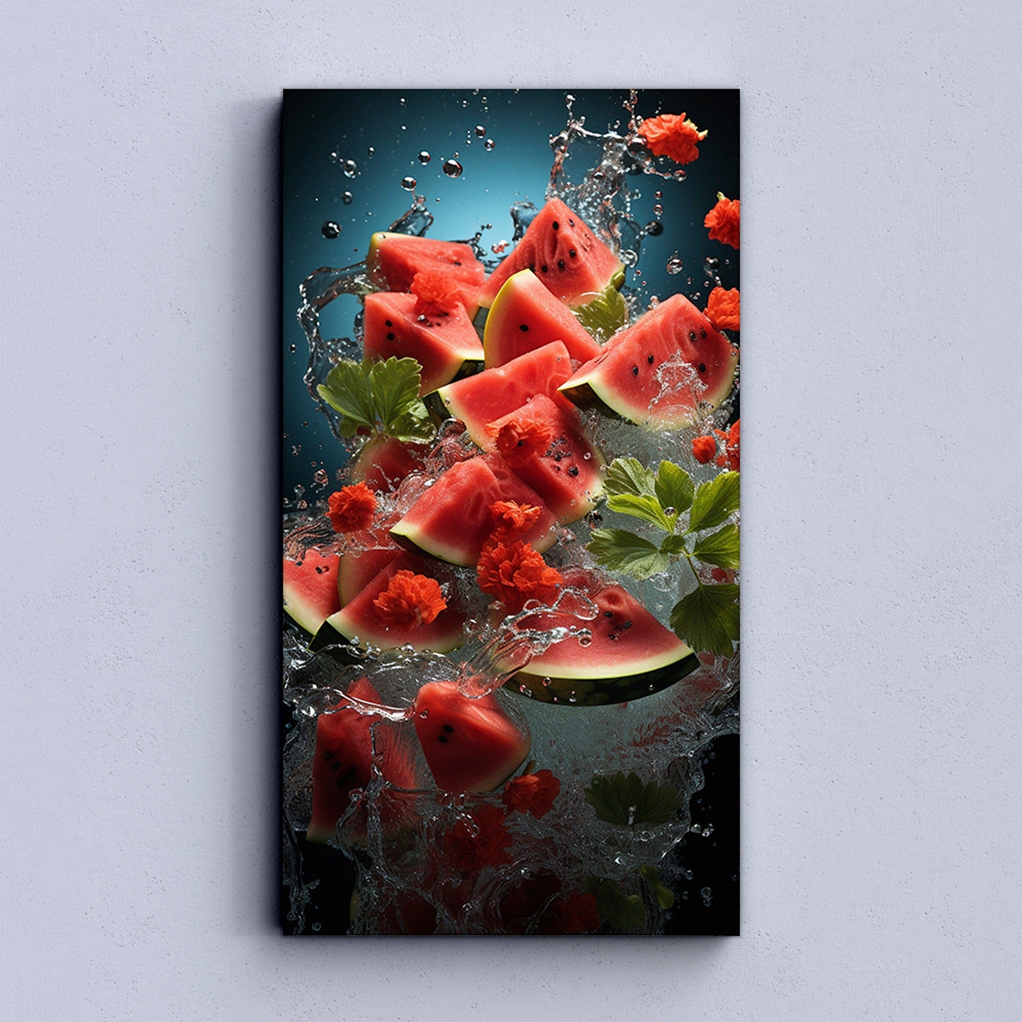 Fresh fruit kitchen artwork vibrant red and green