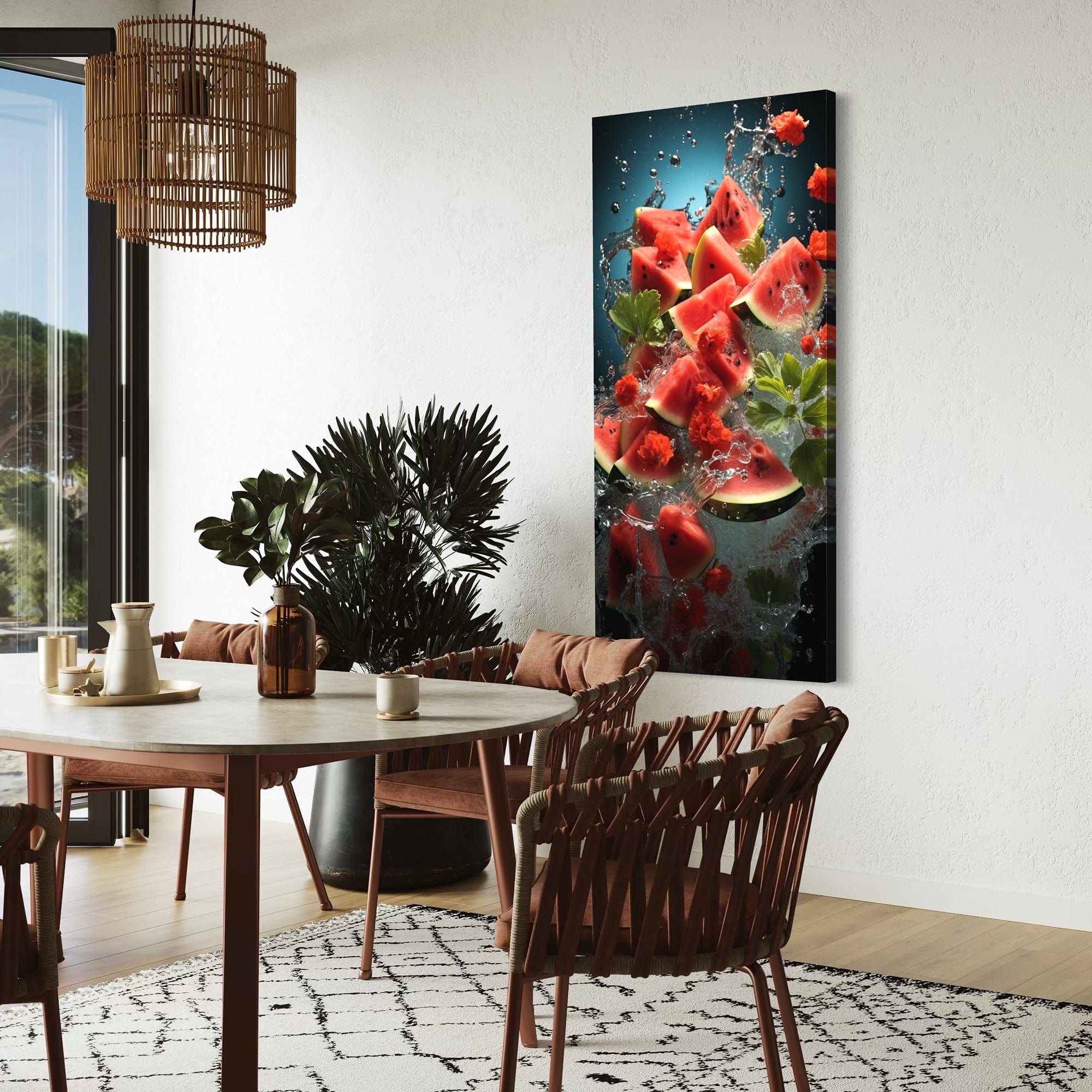 Watermelon wedges in motion canvas artwork