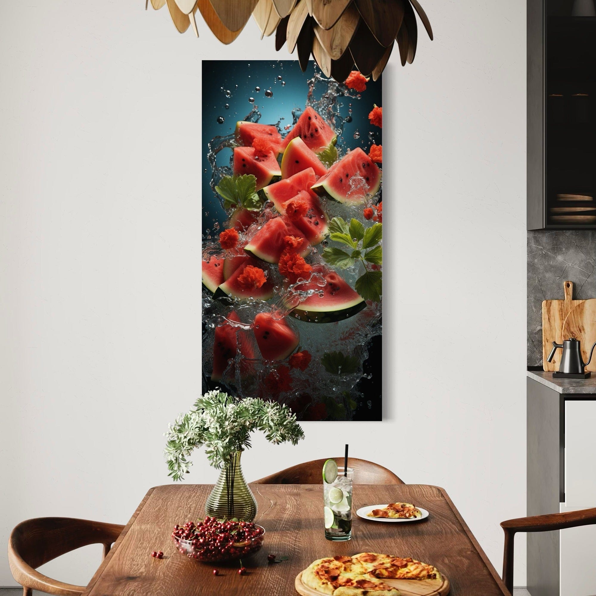 Watermelon splash kitchen canvas wall art