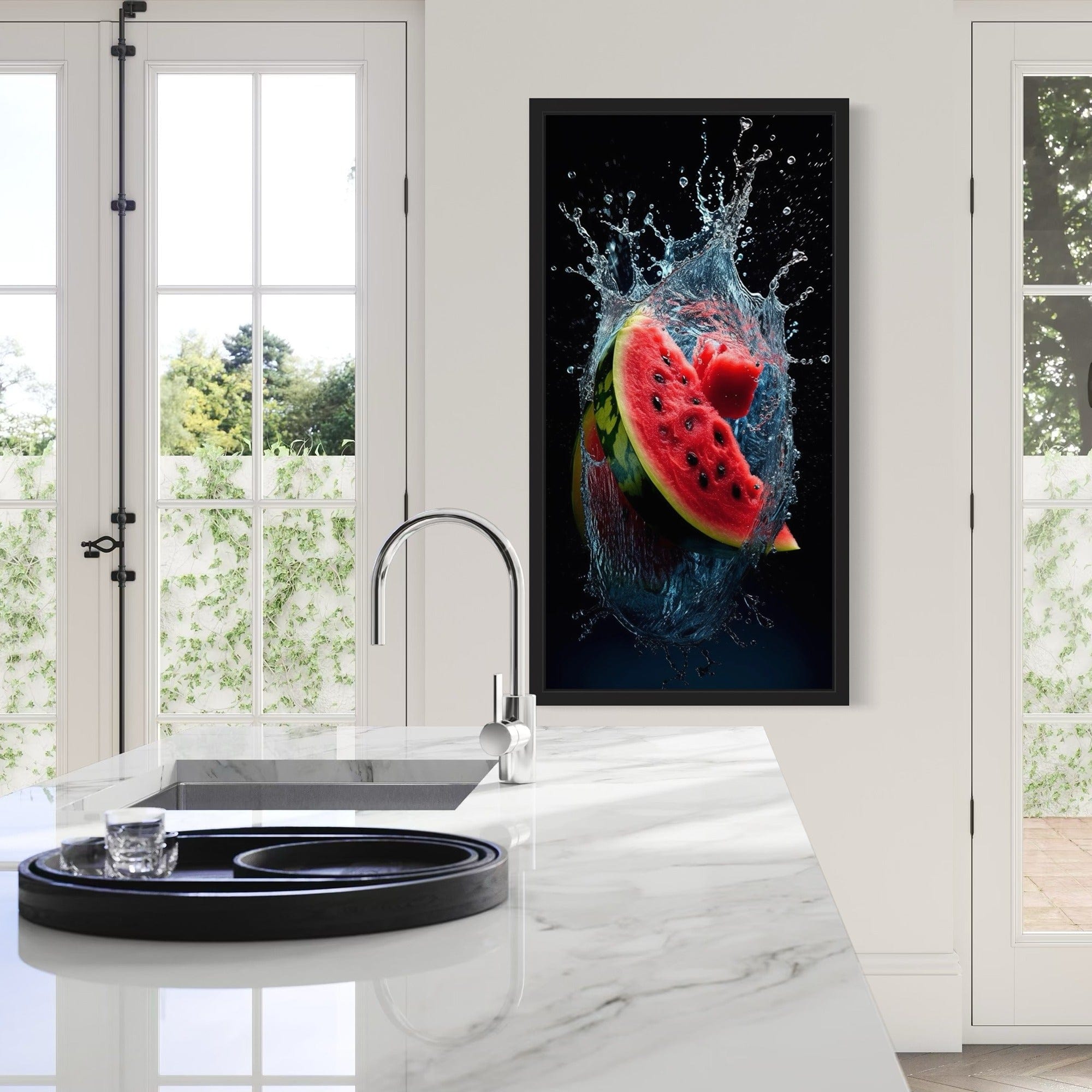 Vibrant red watermelon kitchen wall picture