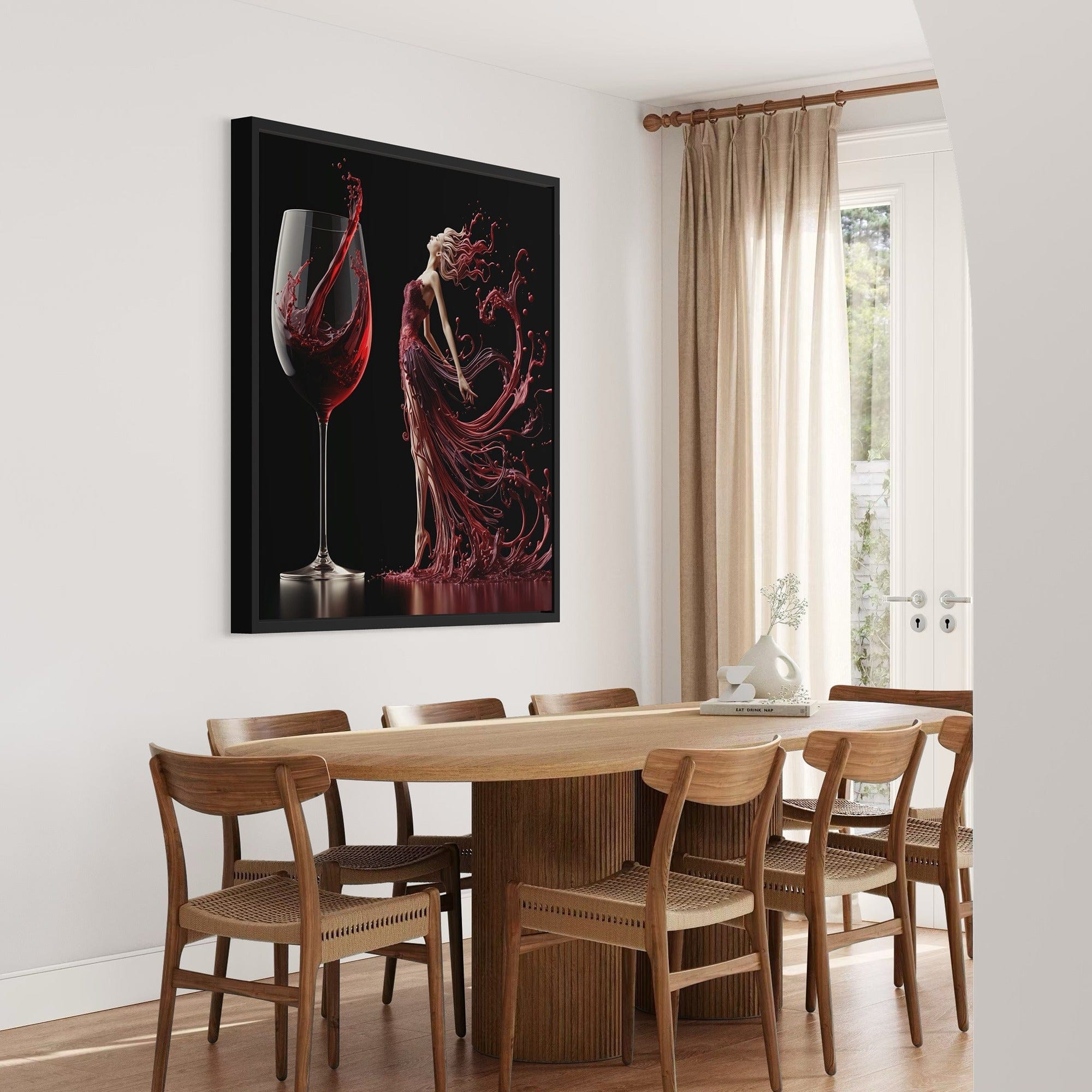 Wine Grace – Decorazione da parete su tela con vino rosso