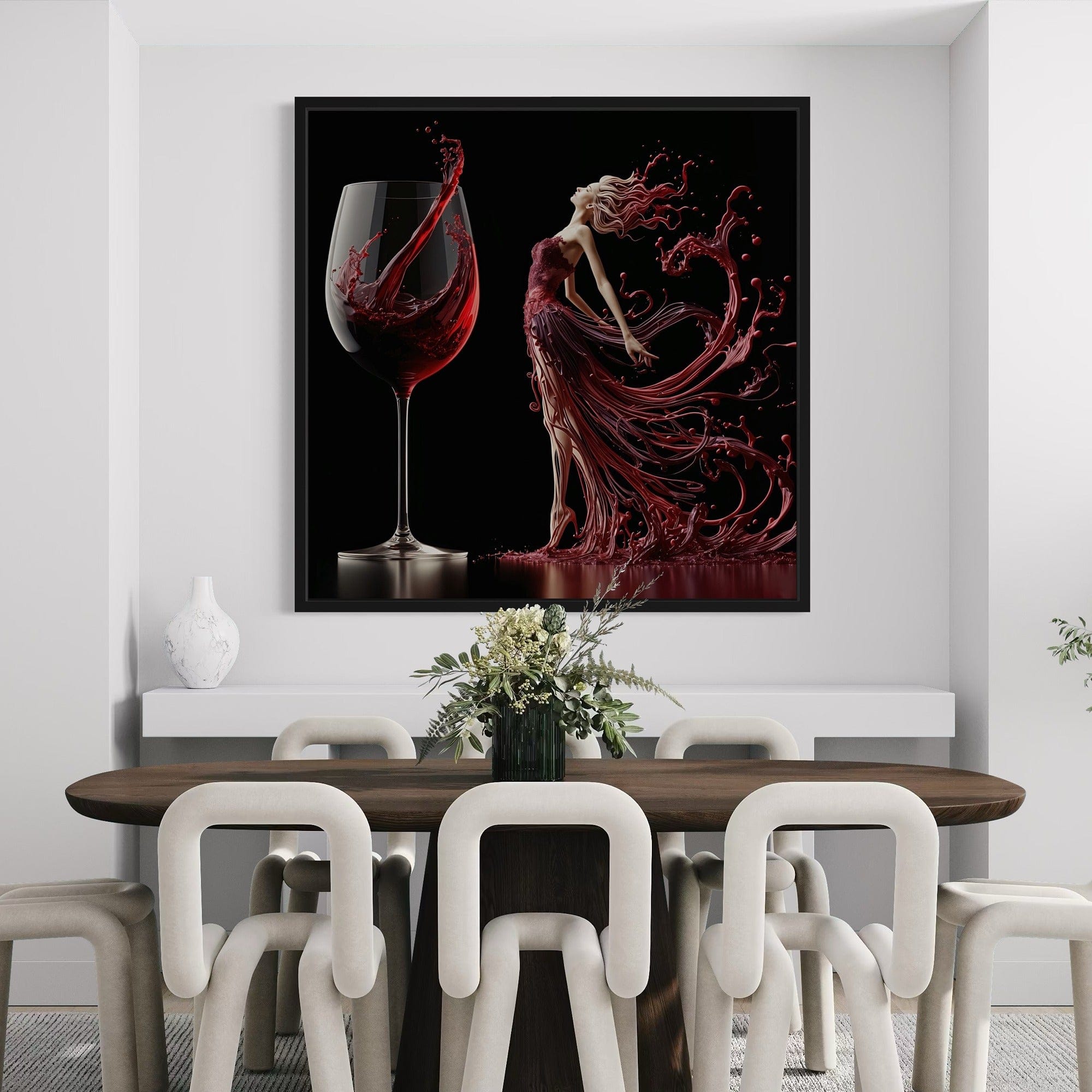 Wine Grace – Decorazione da parete su tela con vino rosso