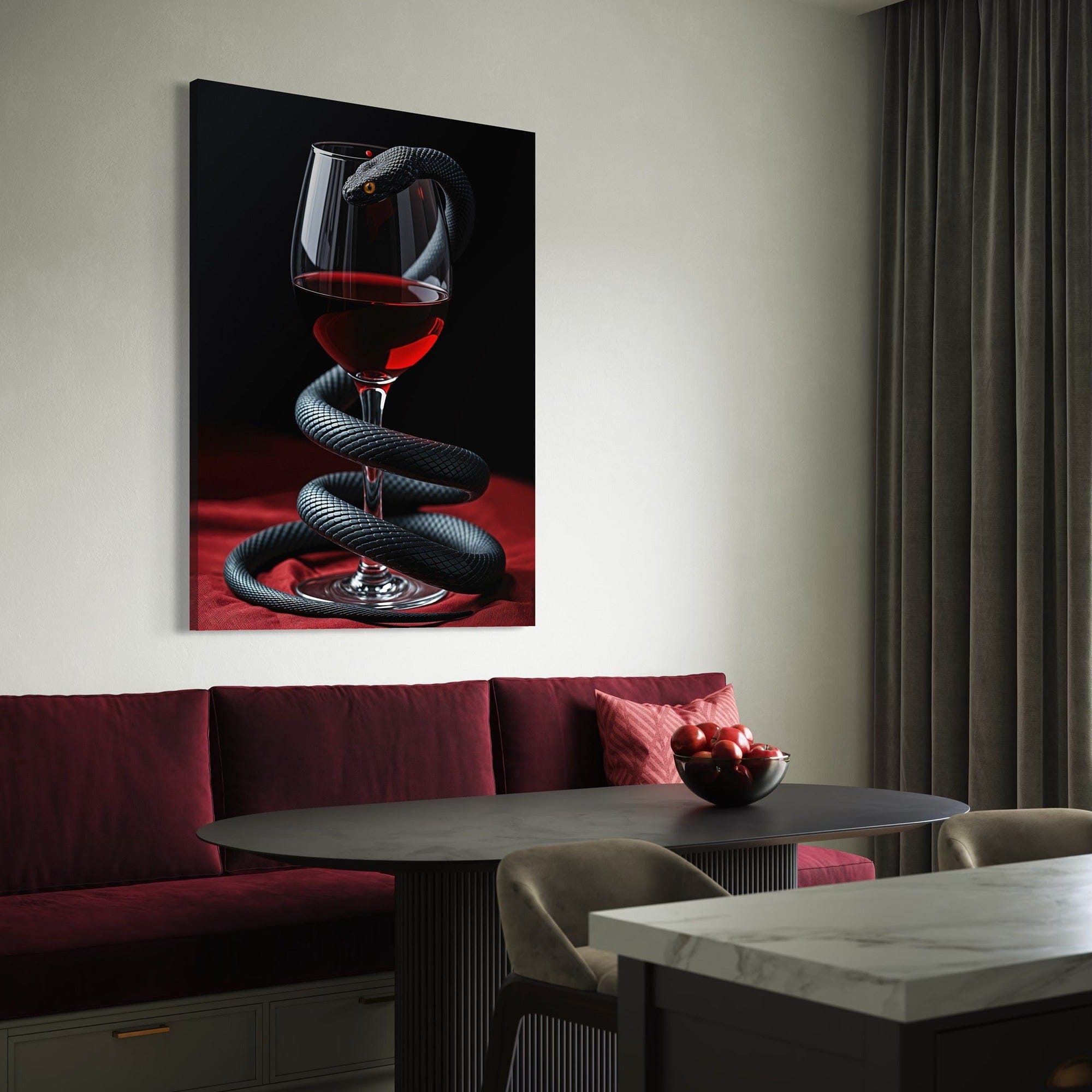 Vino e serpente Tela Arte da parete