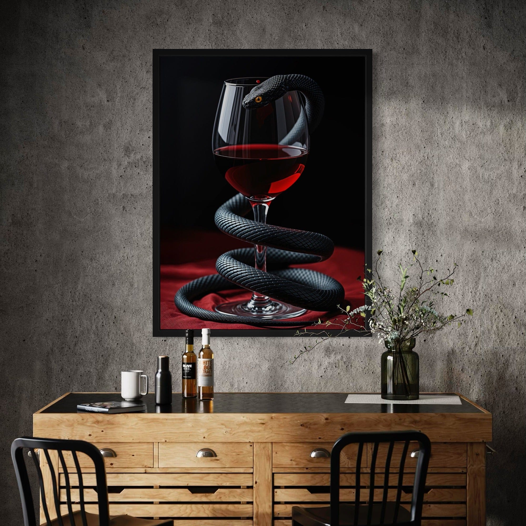 Vino e serpente Tela Arte da parete