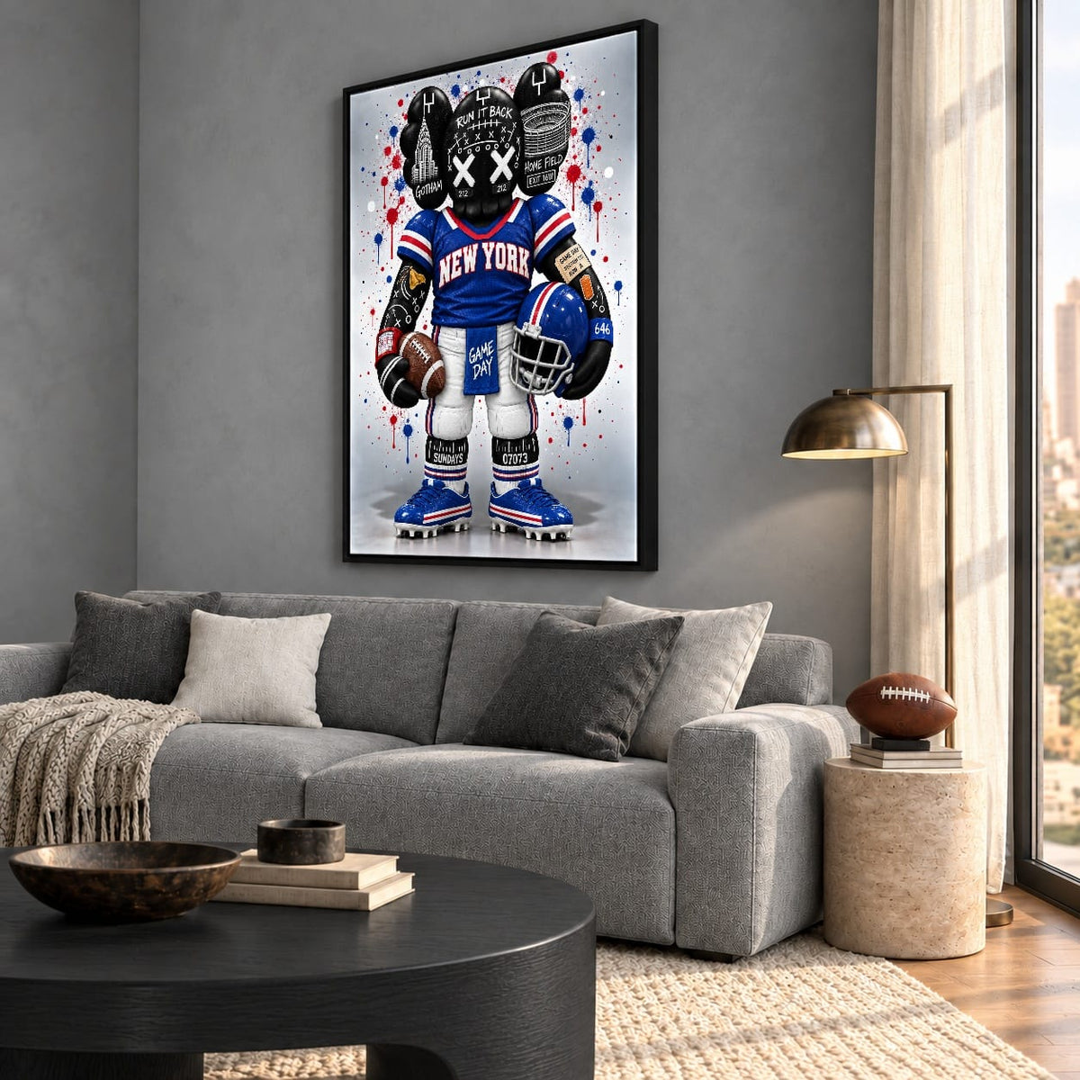KAWS Style x New York Football – Blue & Red
