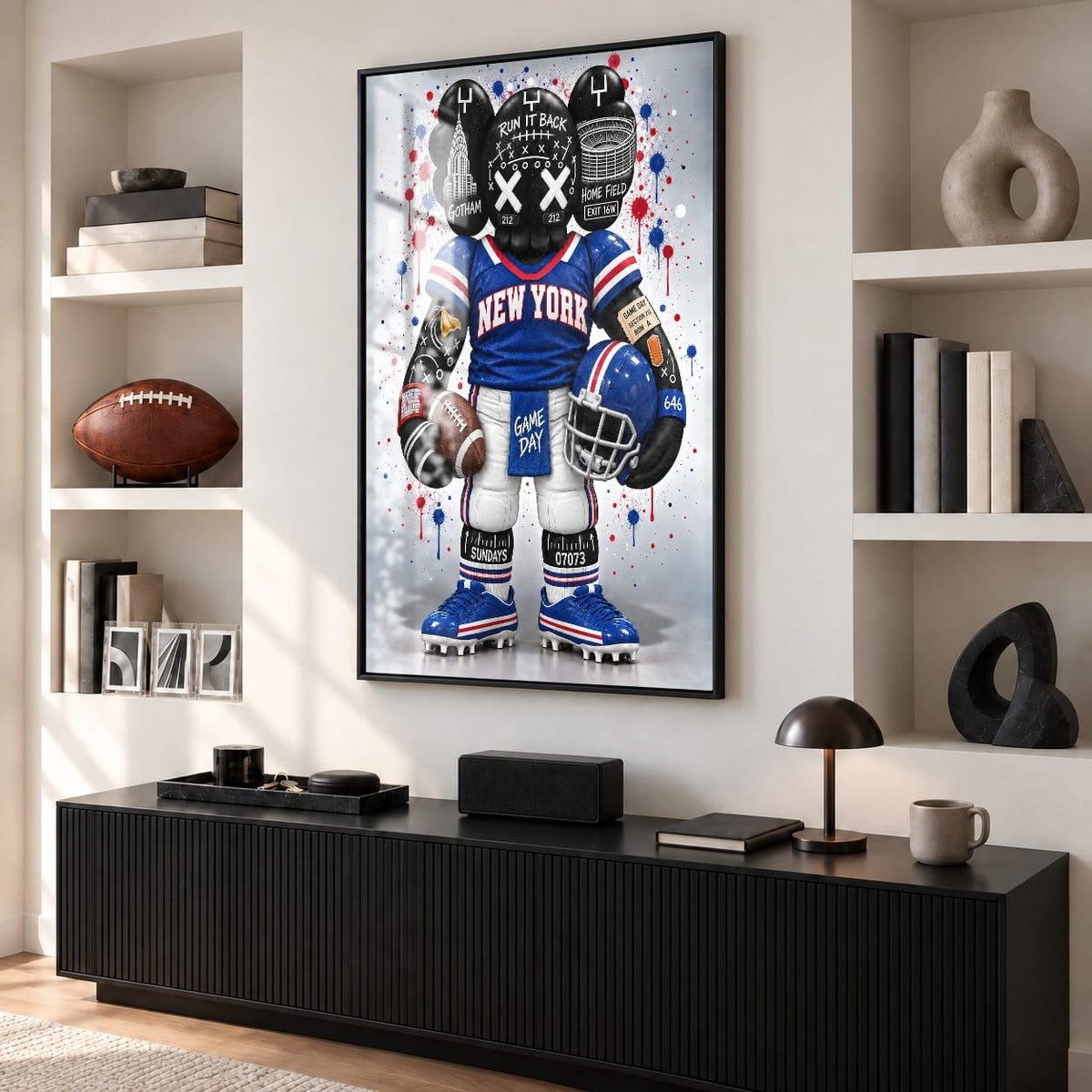 KAWS Style x New York Football – Blue & Red