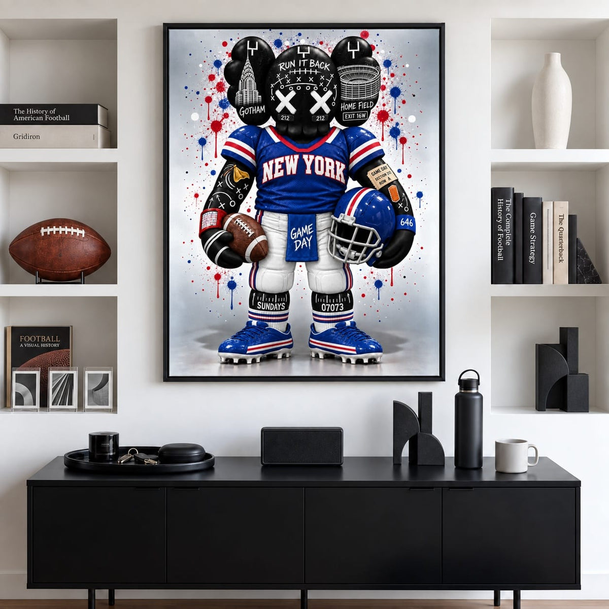 KAWS Style x New York Football – Blue & Red