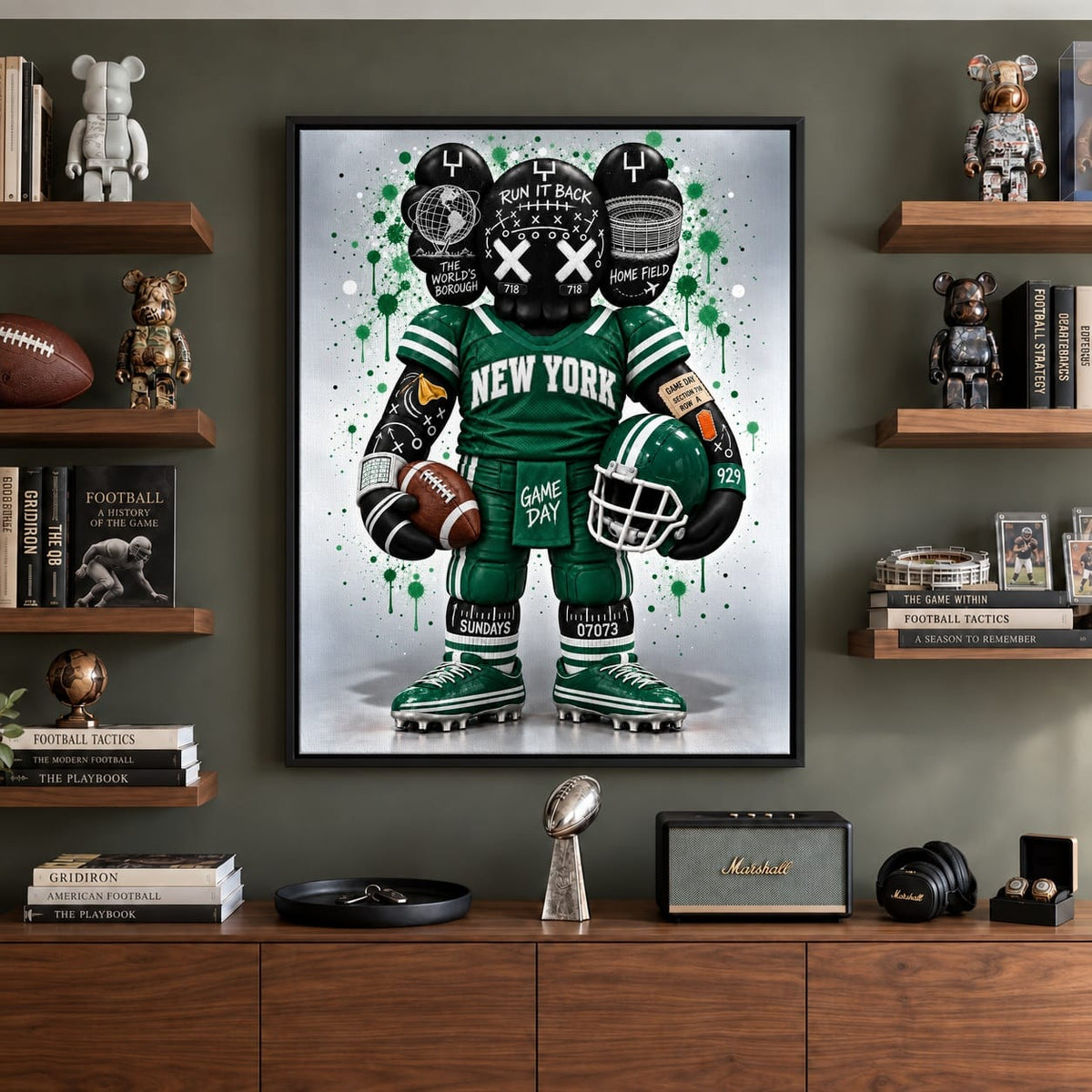 KAWS Style x New York Football – Green & White