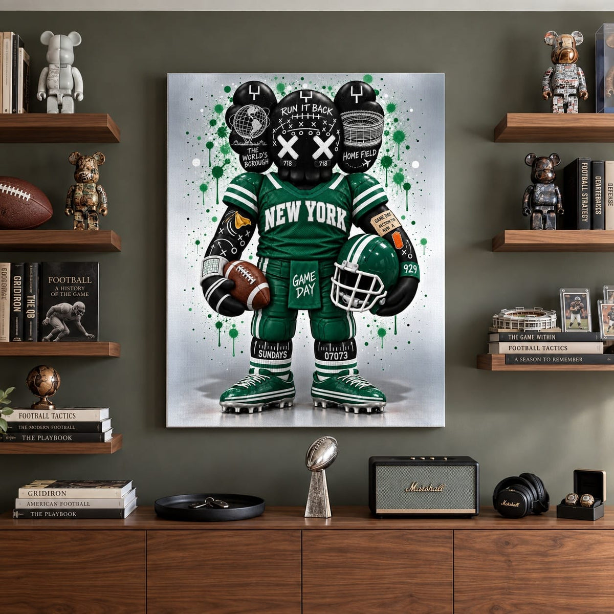 KAWS Style x New York Football – Green & White