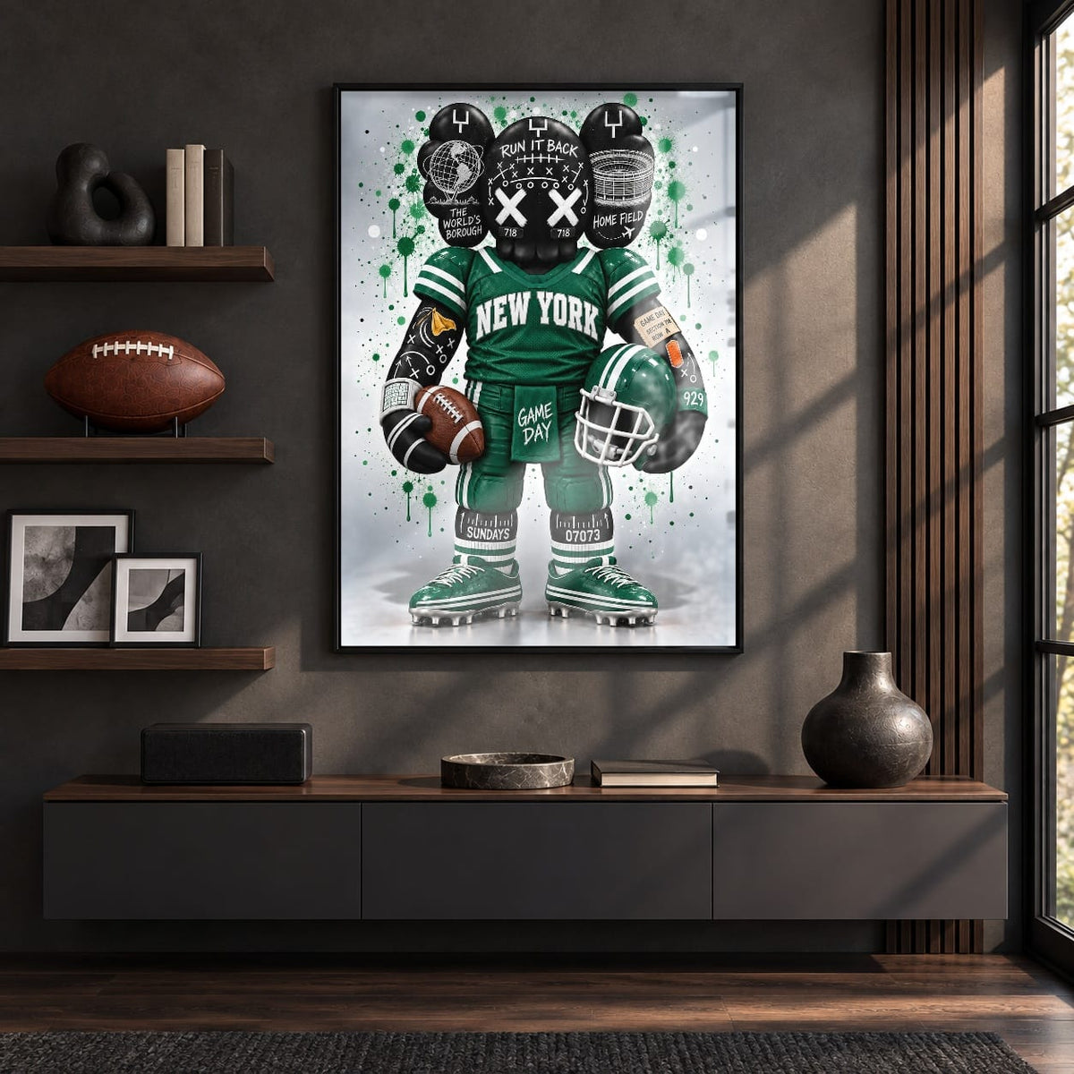 KAWS Style x New York Football – Green & White
