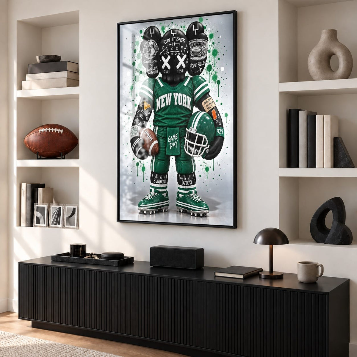 KAWS Style x New York Football – Green & White