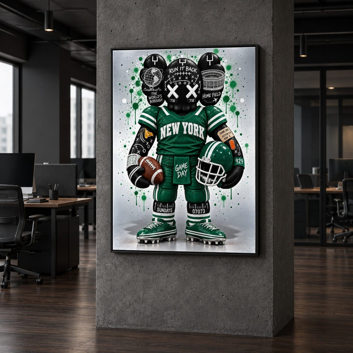 KAWS Style x New York Football – Green & White