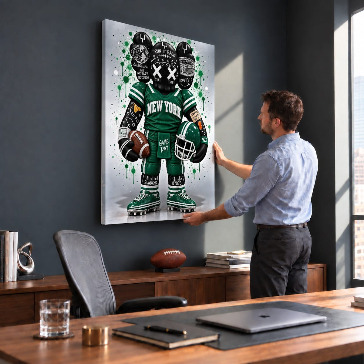 KAWS Style x New York Football – Green & White