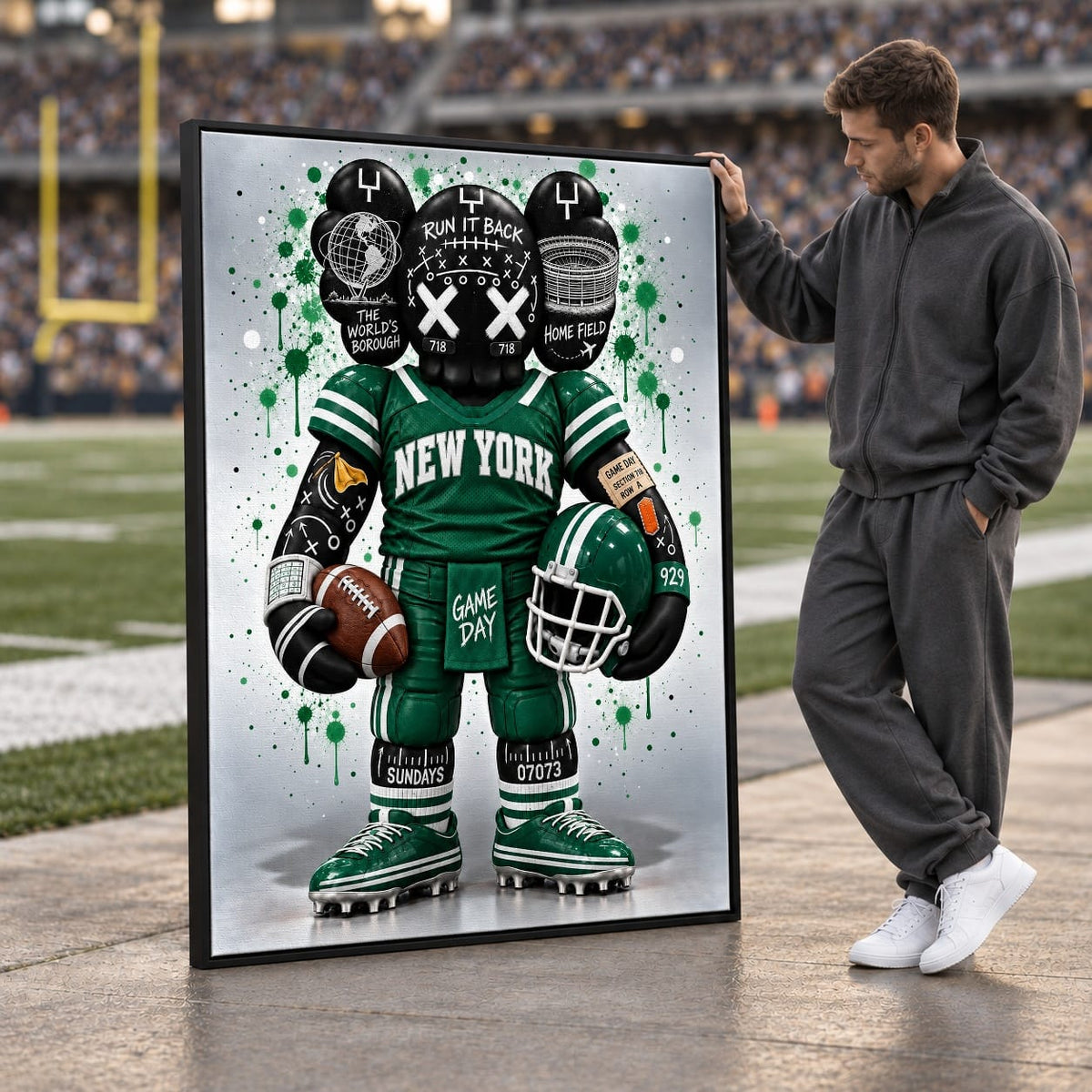 KAWS Style x New York Football – Green & White