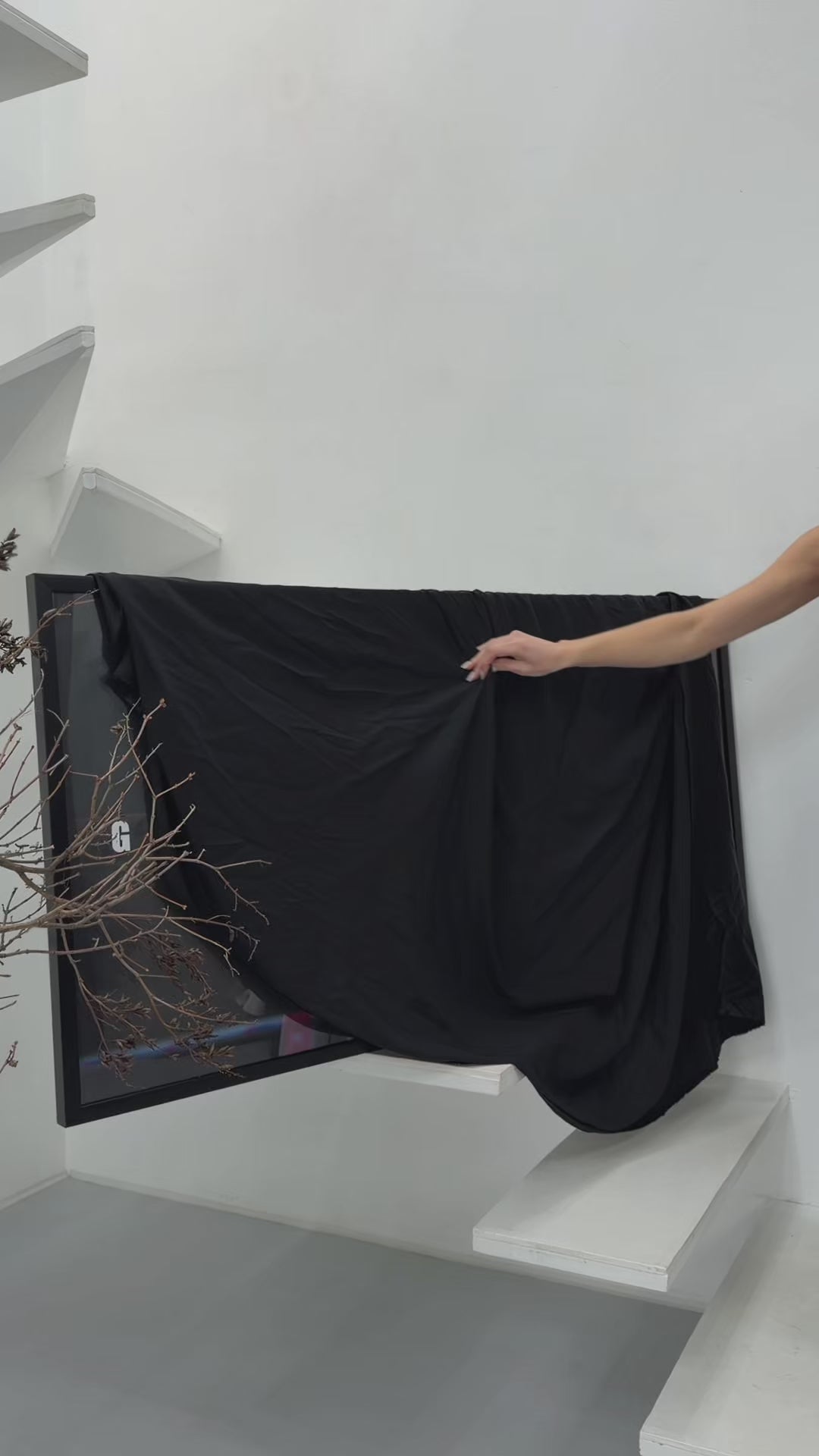 Close up detail of boxer in ring wearing gloves and intense expression canvas print