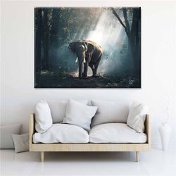 Elephant in Forest Canvas