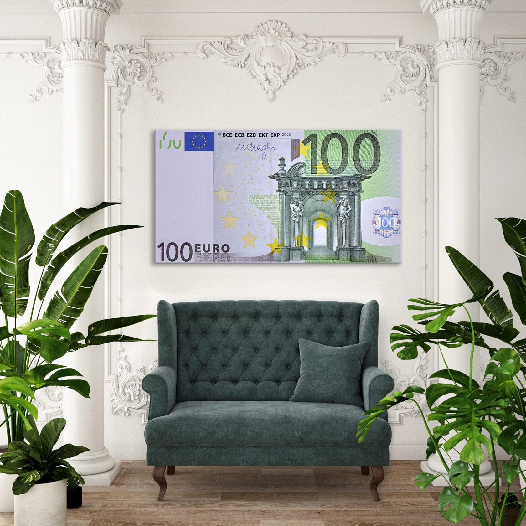 100 EURO Leinwand