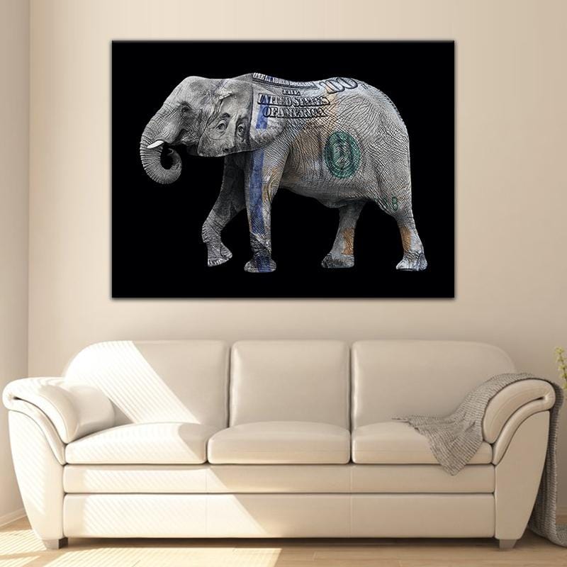 Geld-Elefant-Leinwand