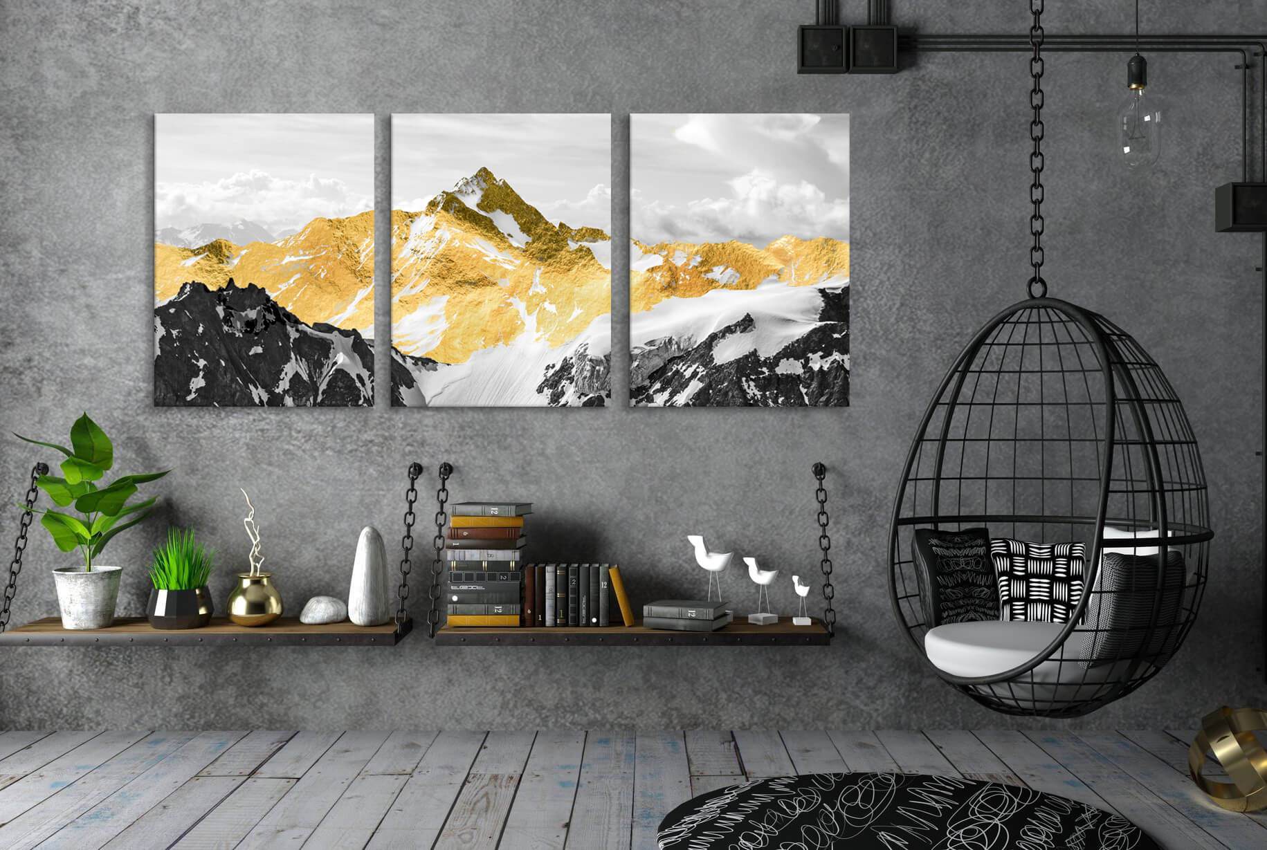 Golden Mountains Canvas