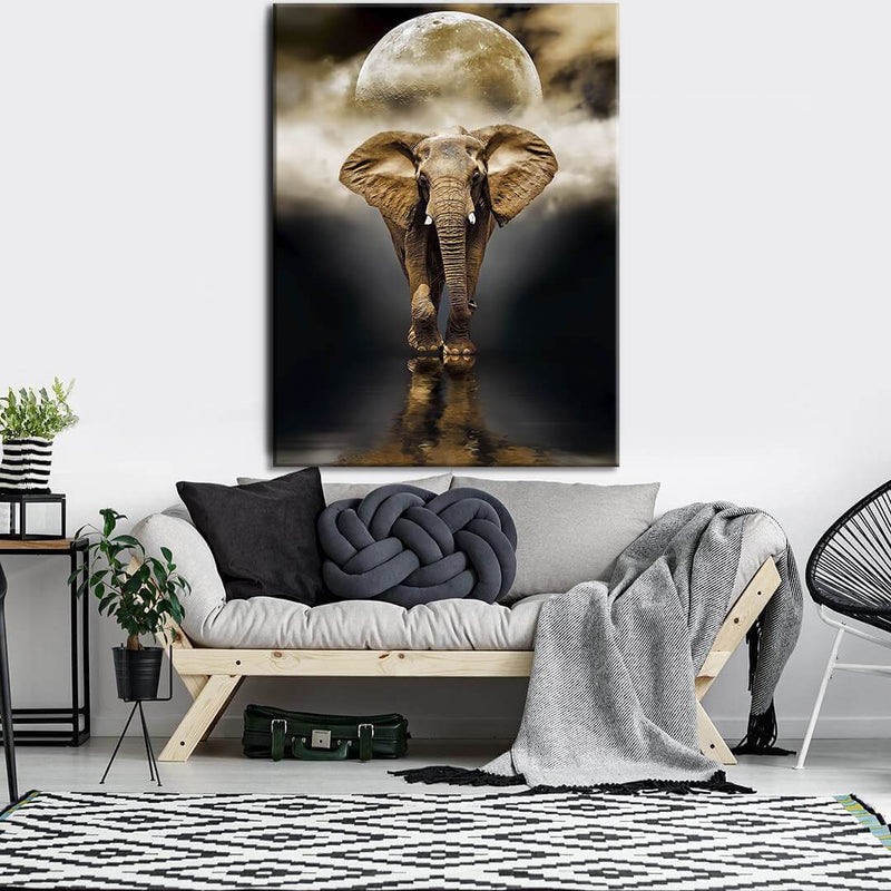 Moon Elephant Canvas