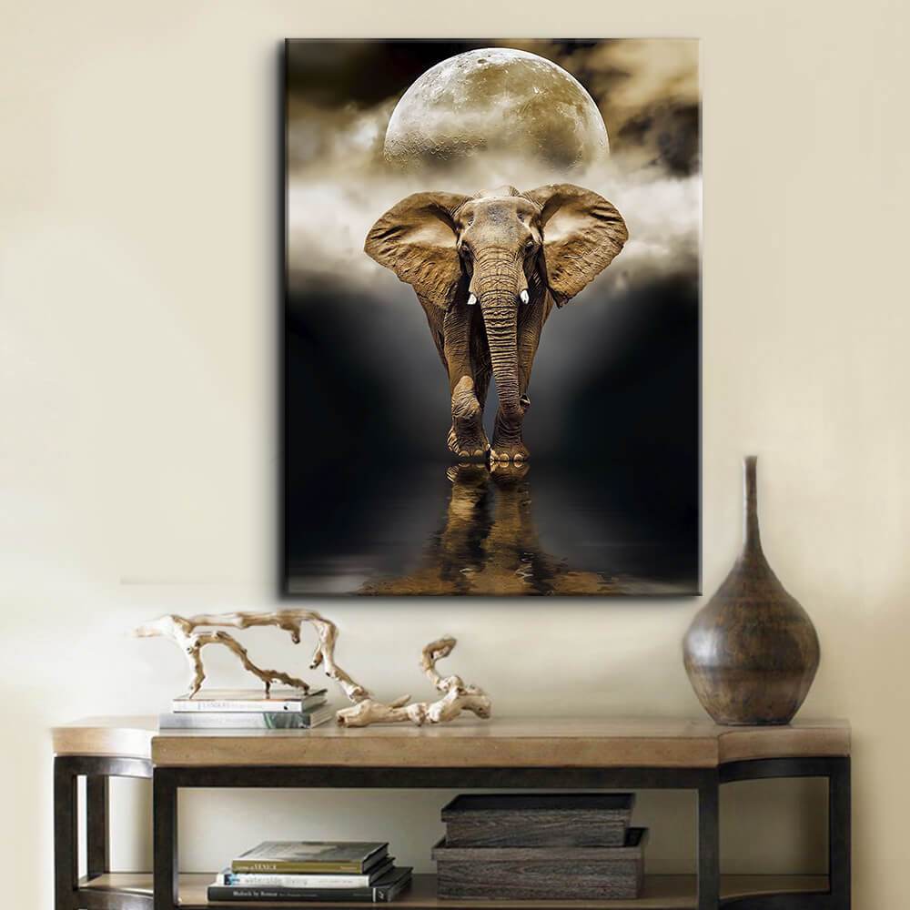 Moon Elephant Canvas