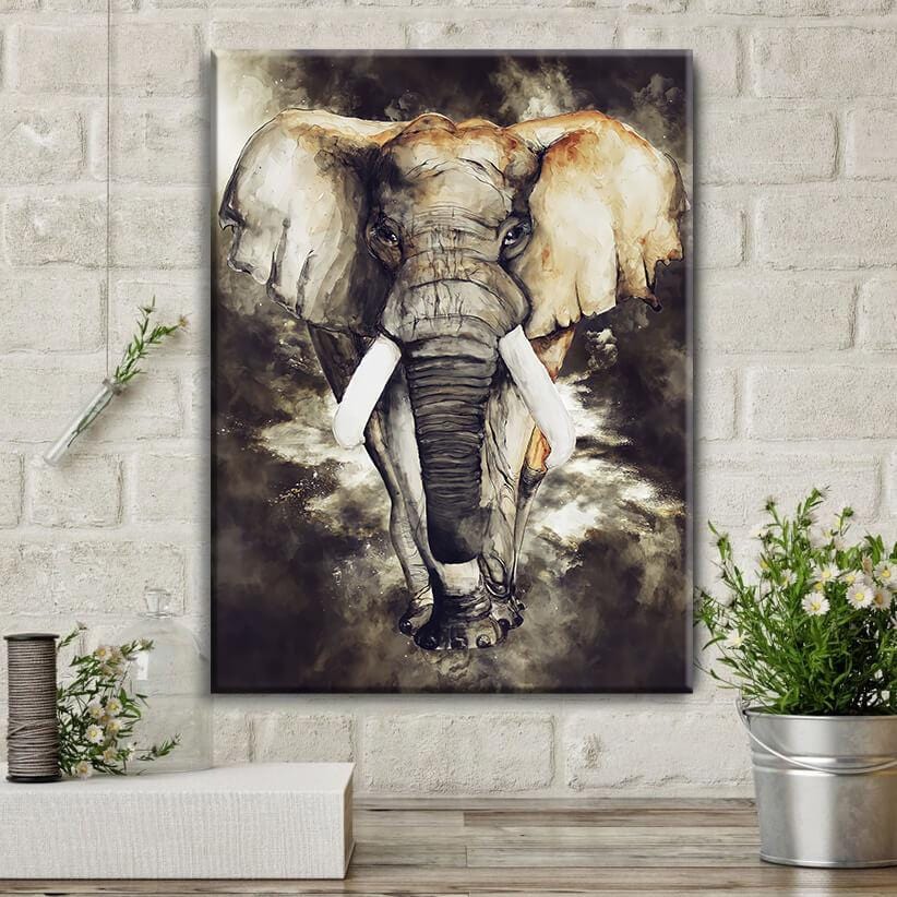 Elephant Gold Canvas